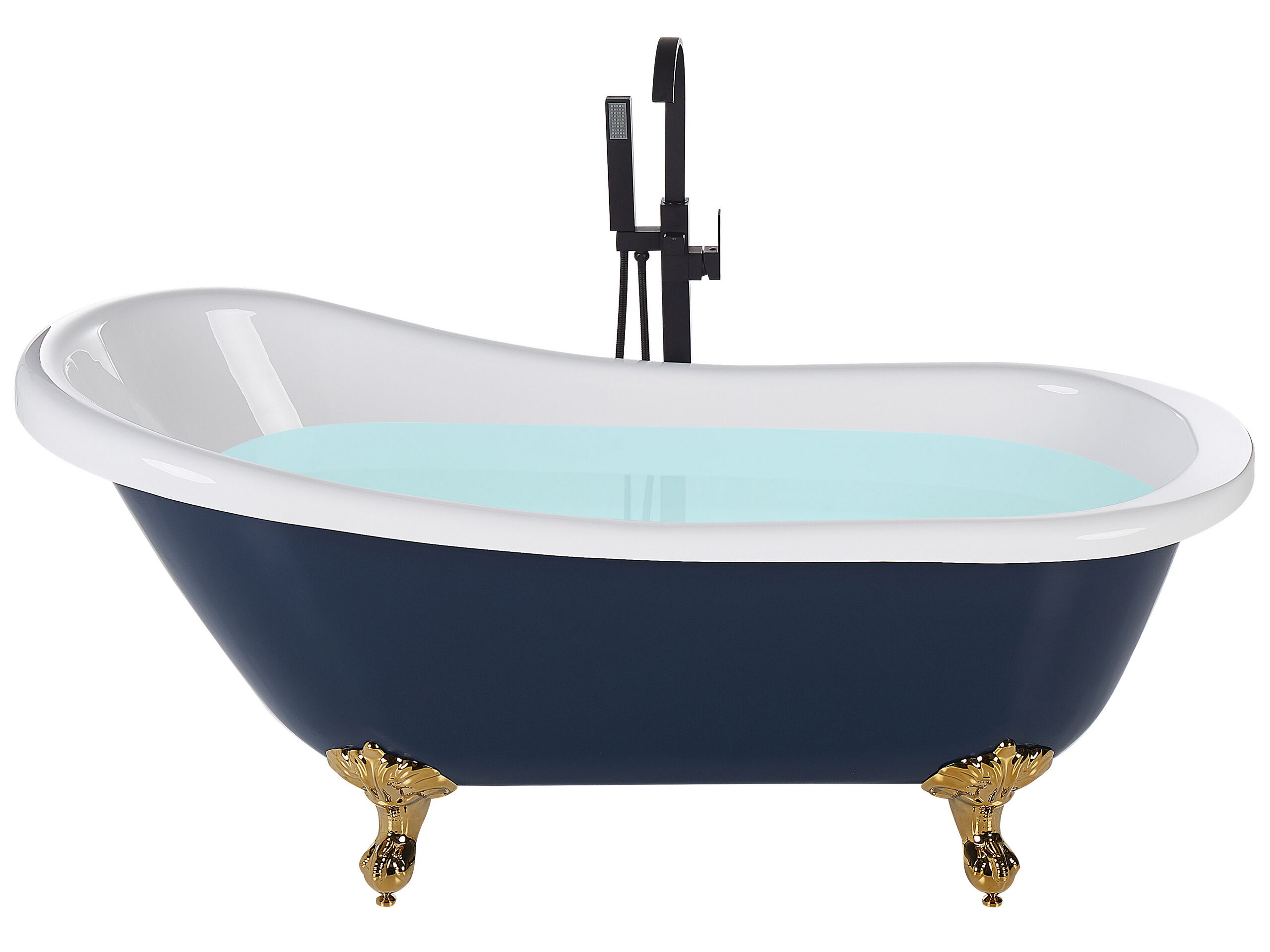 Freestanding Bath 1700 x 760 mm Blue and Gold CAYMAN - Gemini Interiors