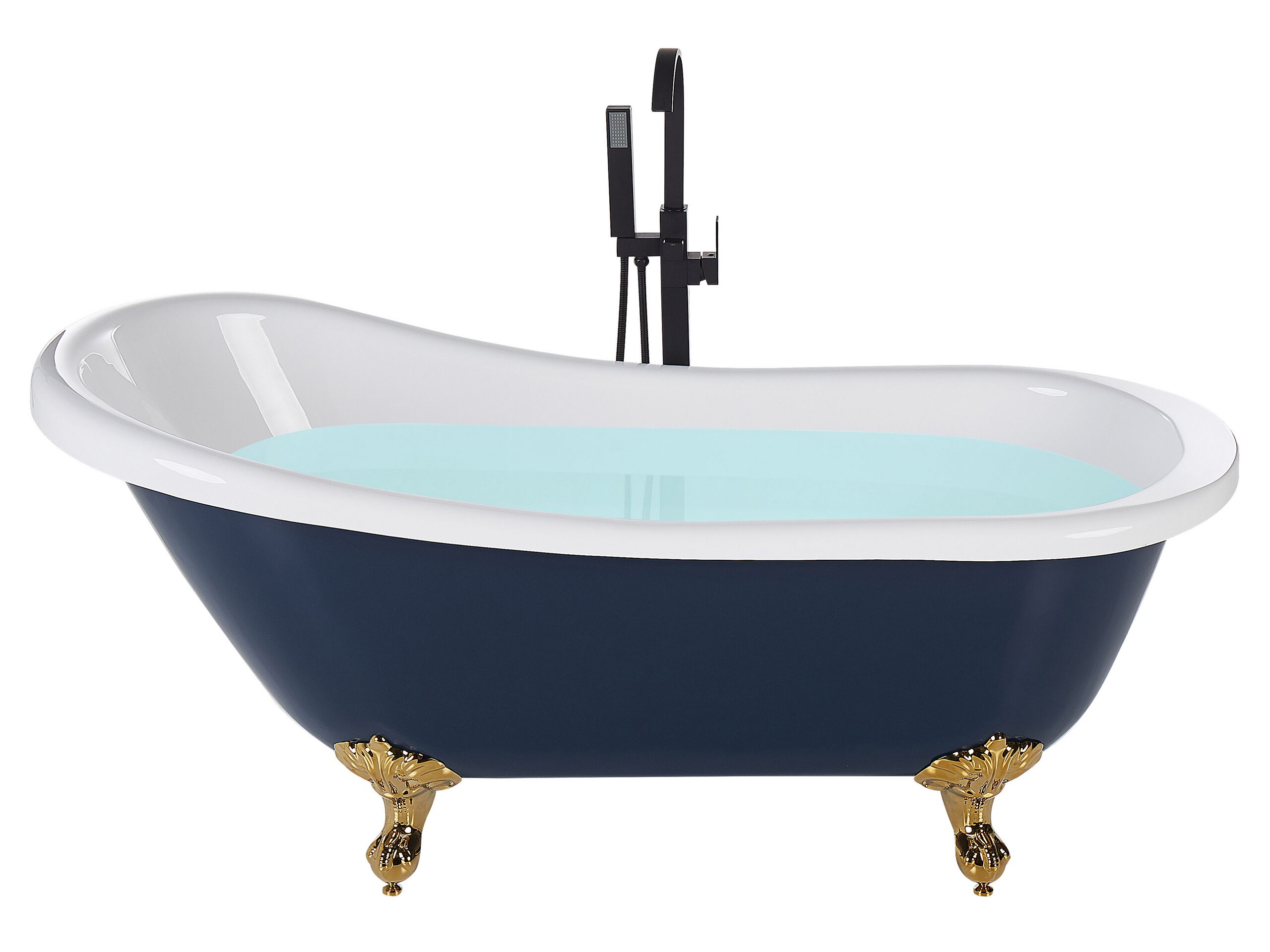 Freestanding Bath 1500 x 770 mm Blue and Gold CAYMAN - Gemini Interiors