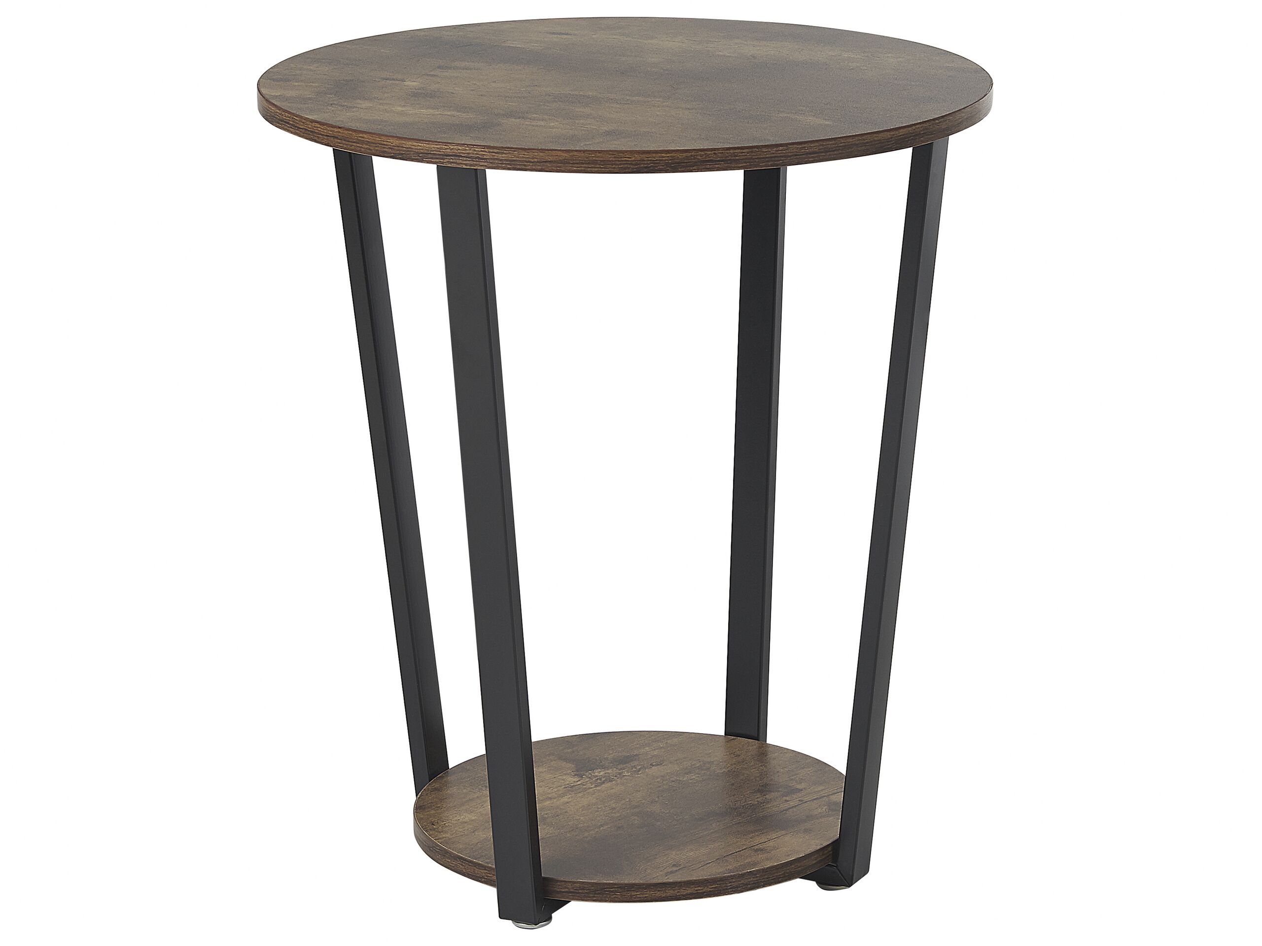 Side Table Dark Wood with Black ORICK - Gemini Interiors