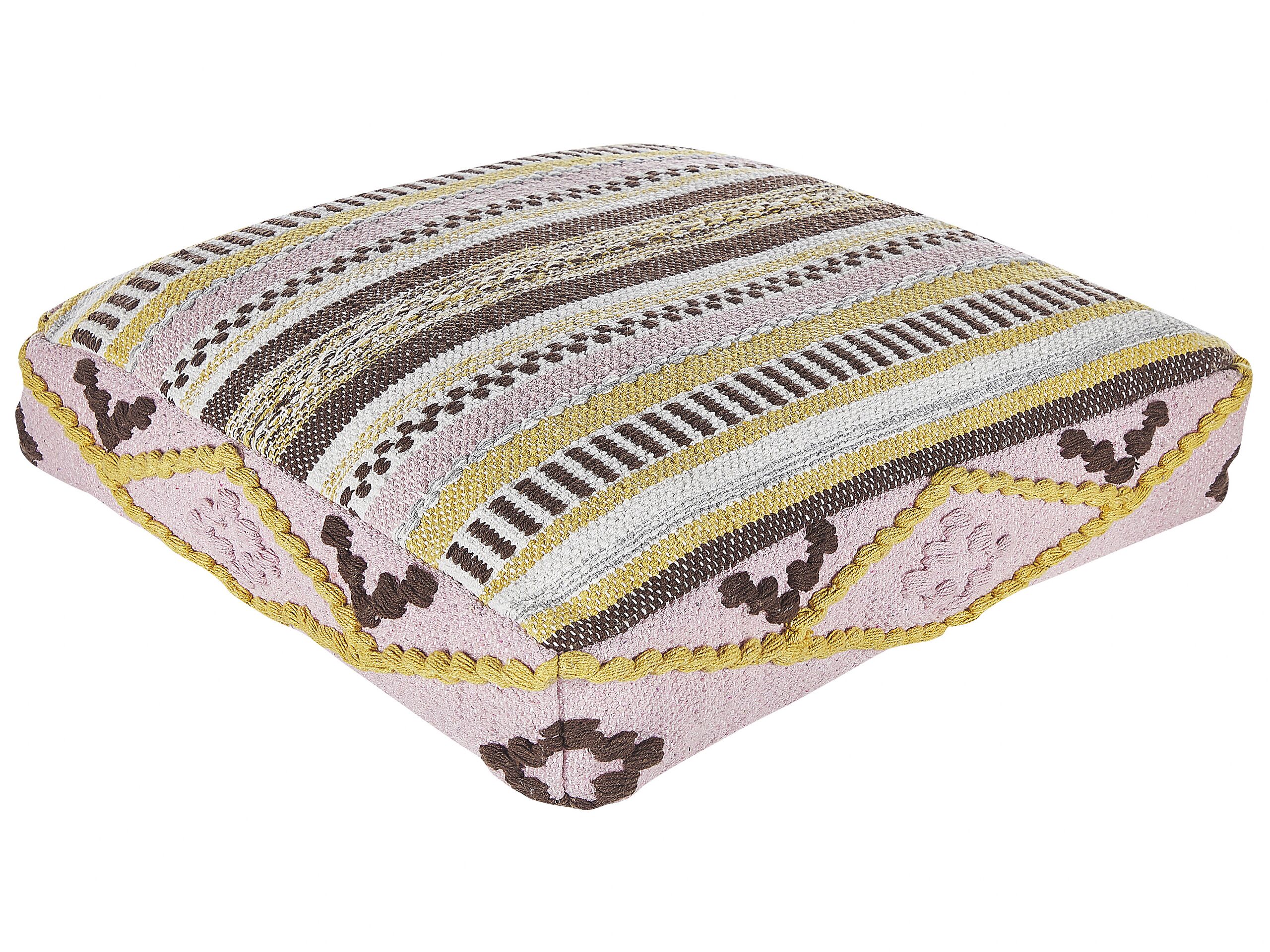 Cotton Floor Cushion 60 x 60 x 12 cm Multicolour MAPLE - Gemini Interiors