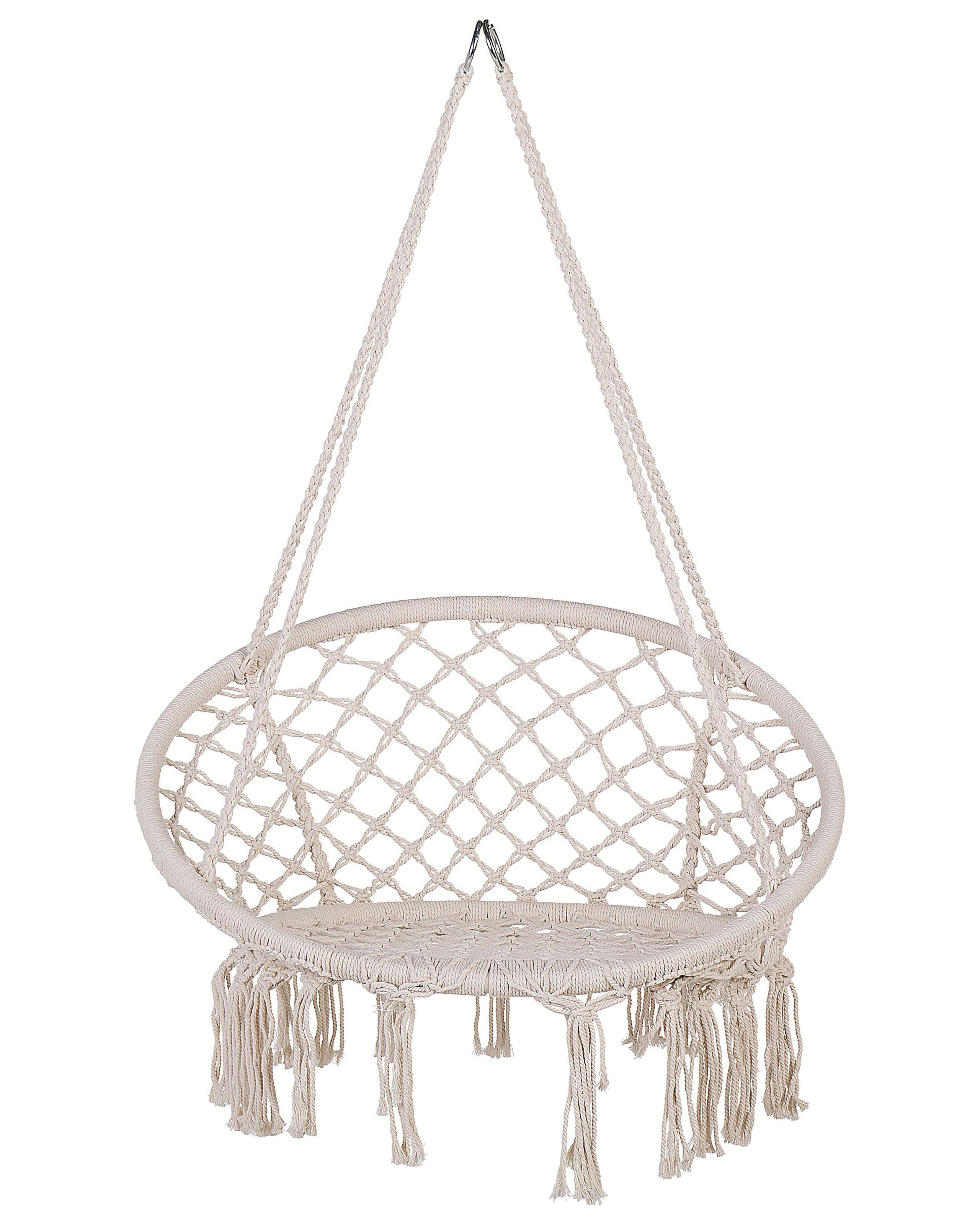 Macrame Hanging Chair White GABELLA - Gemini Interiors