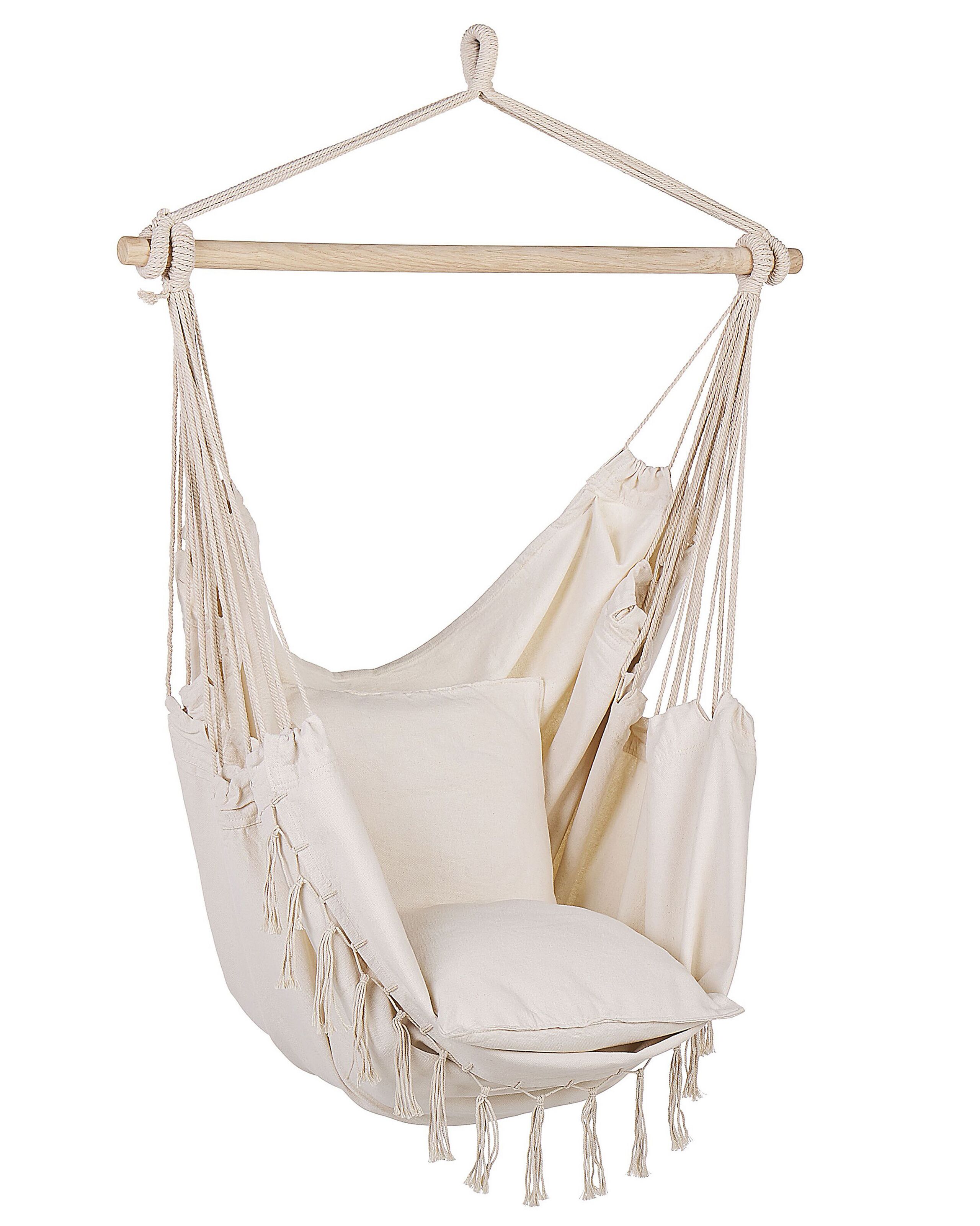 Cotton Hanging Hammock Chair Beige BONEA - Gemini Interiors