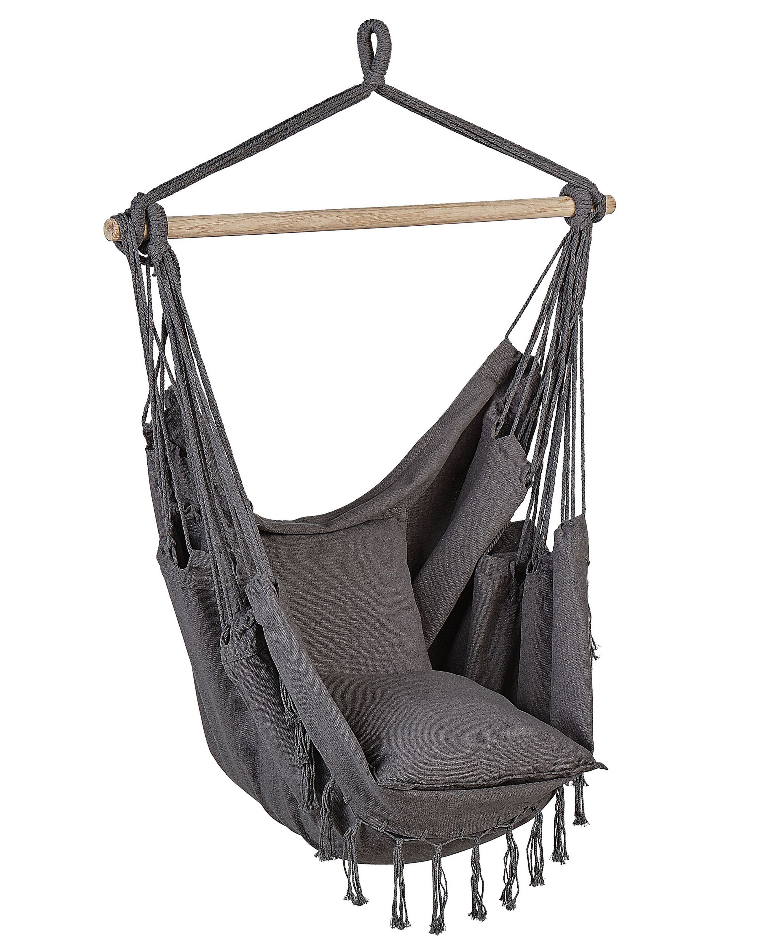 Cotton Hanging Hammock Chair Grey BONEA - Gemini Interiors