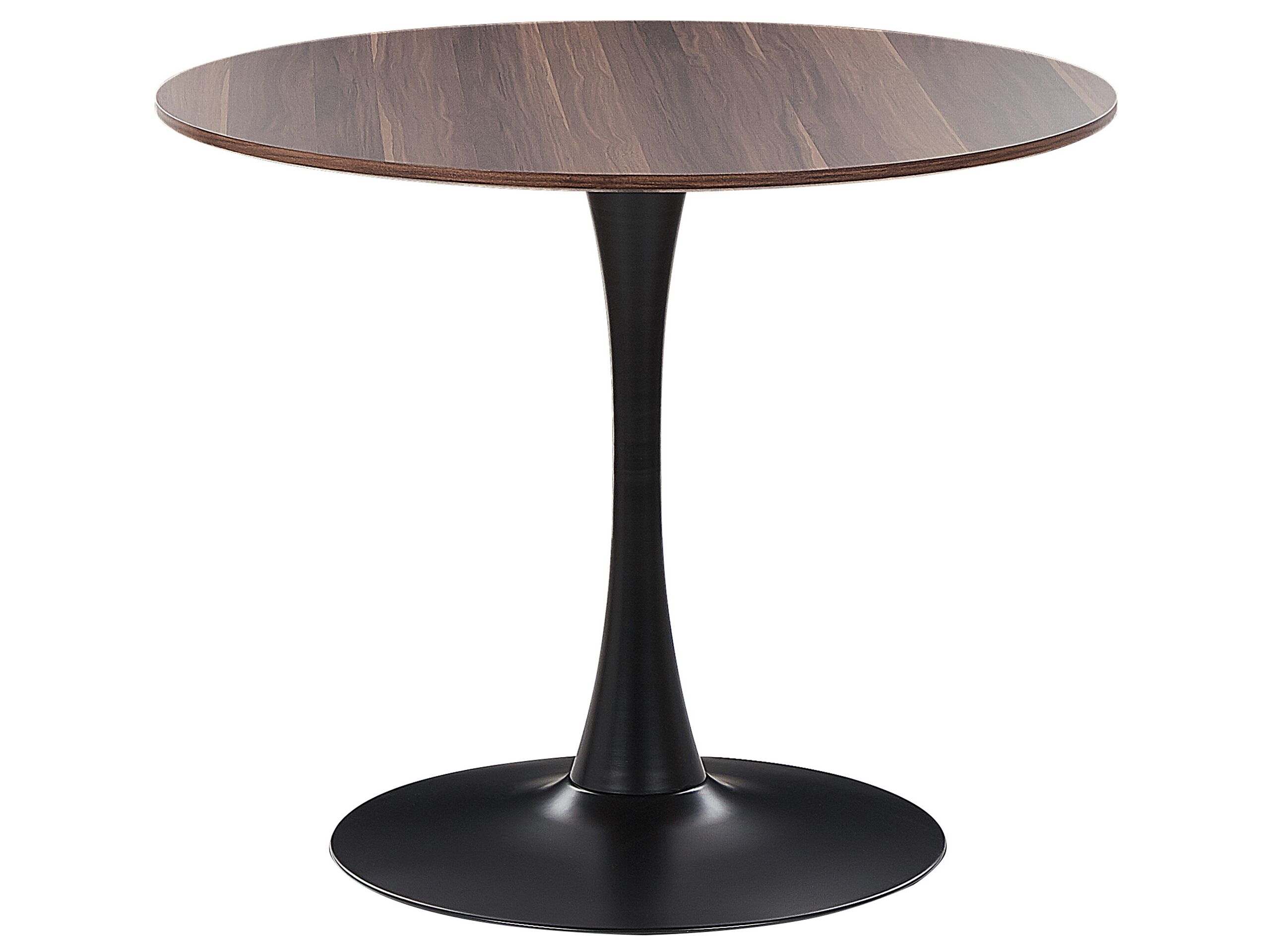 Round Dining Table âŒ€ 90 cm Dark Wood with Black BOCA - Gemini Interiors