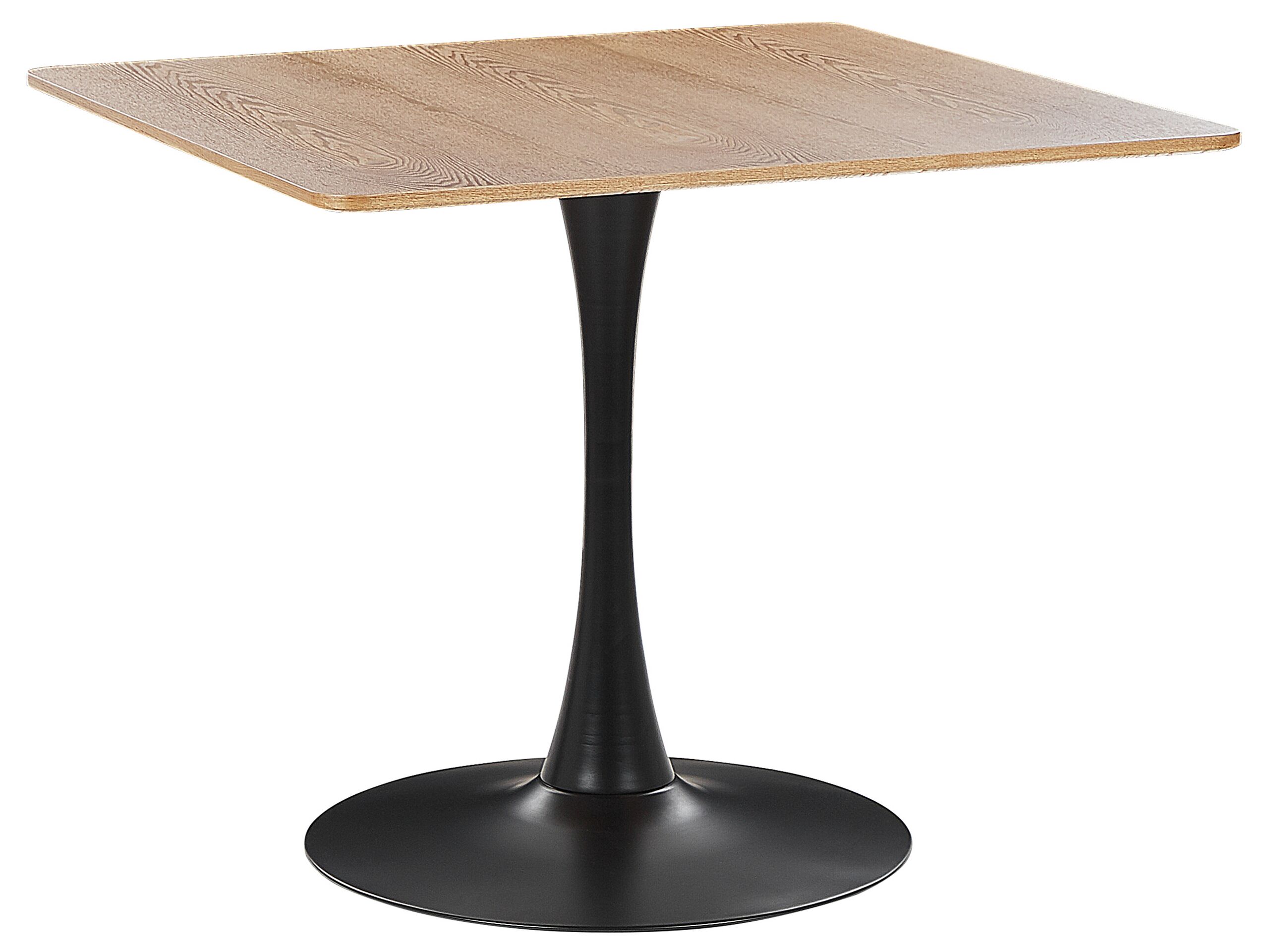 Dining Table 90 x 90 cm Light Wood with Black BOCA - Gemini Interiors
