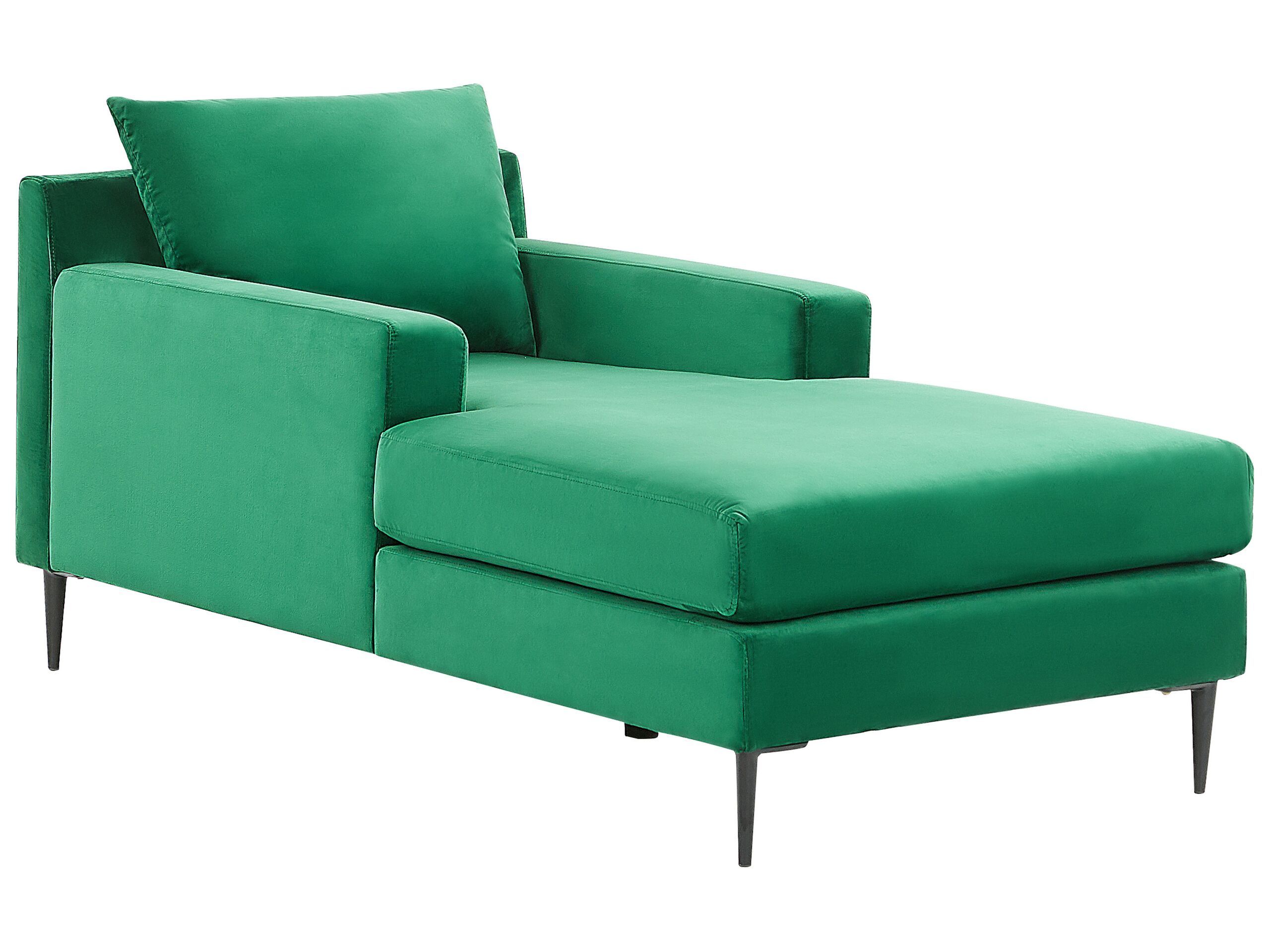 Velvet Chaise Lounge Green GUERET - Gemini Interiors