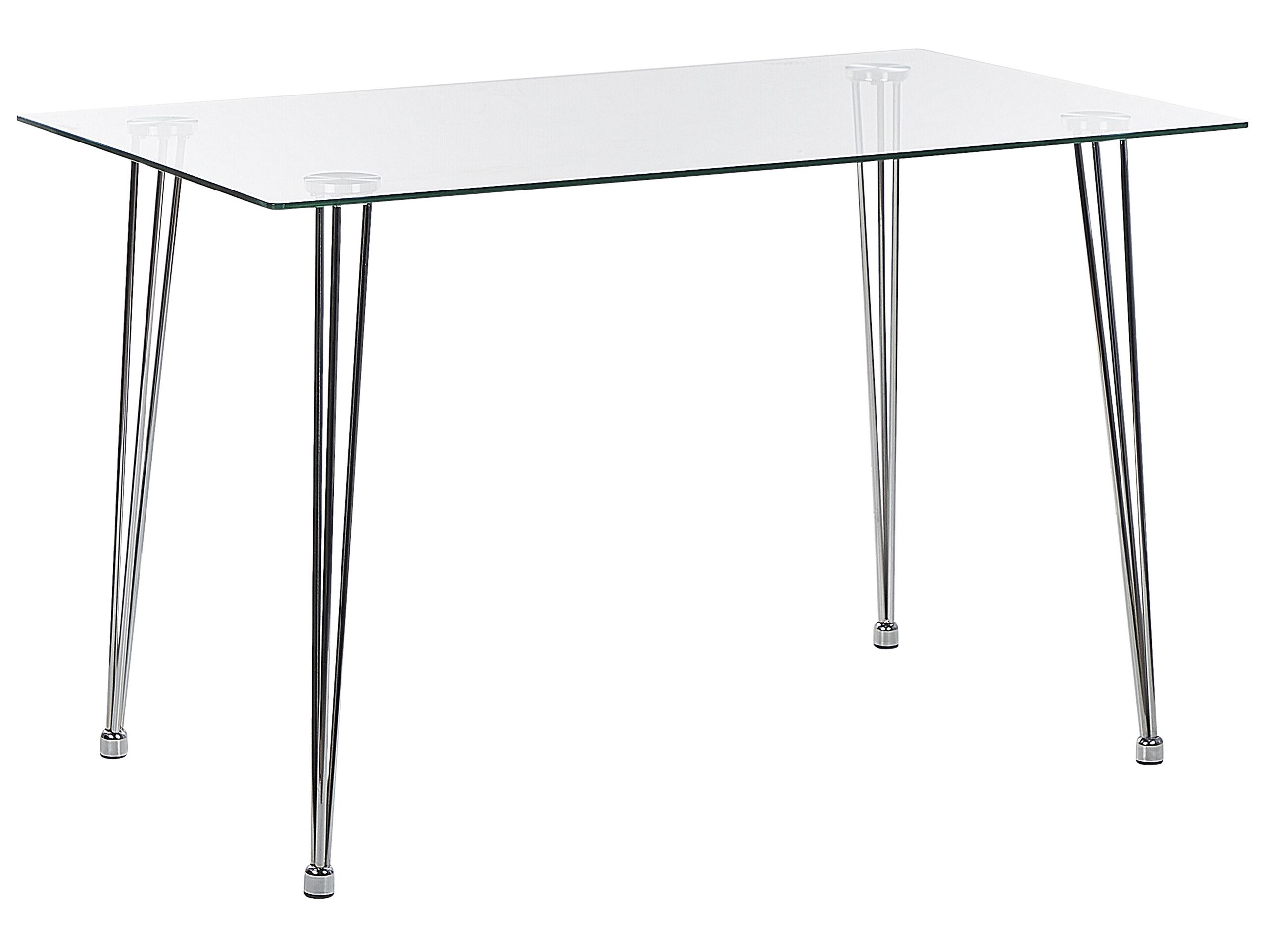 Glass Top Dining Table 120 x 70 cm Silver WINSTON - Gemini Interiors