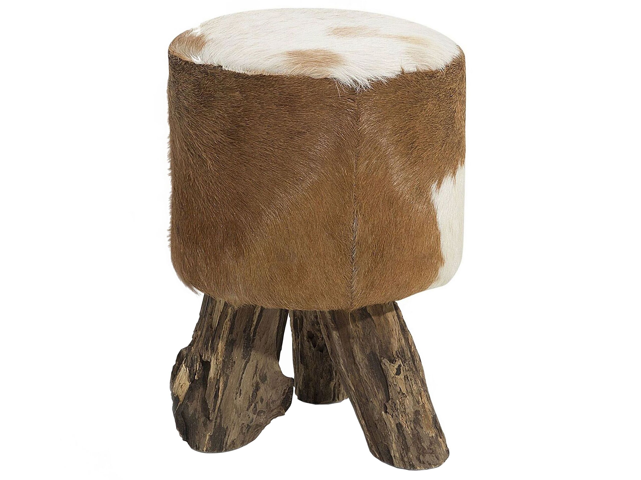 Goatskin Leather Footstool KENT - Gemini Interiors