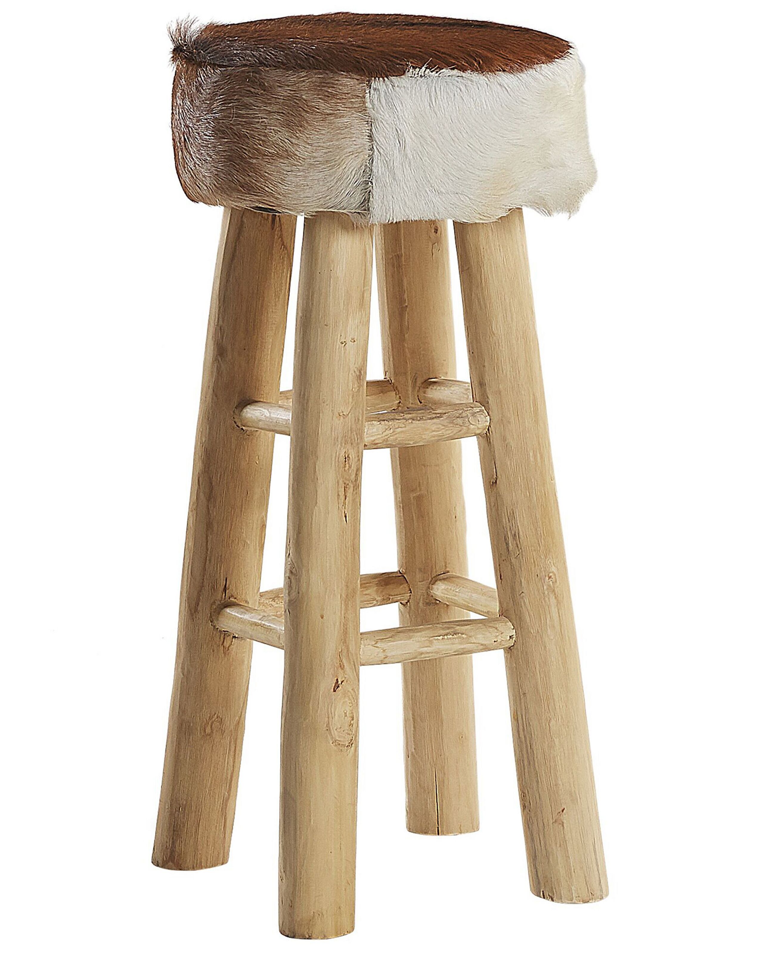Lambskin Leather Stool WALTON - Gemini Interiors