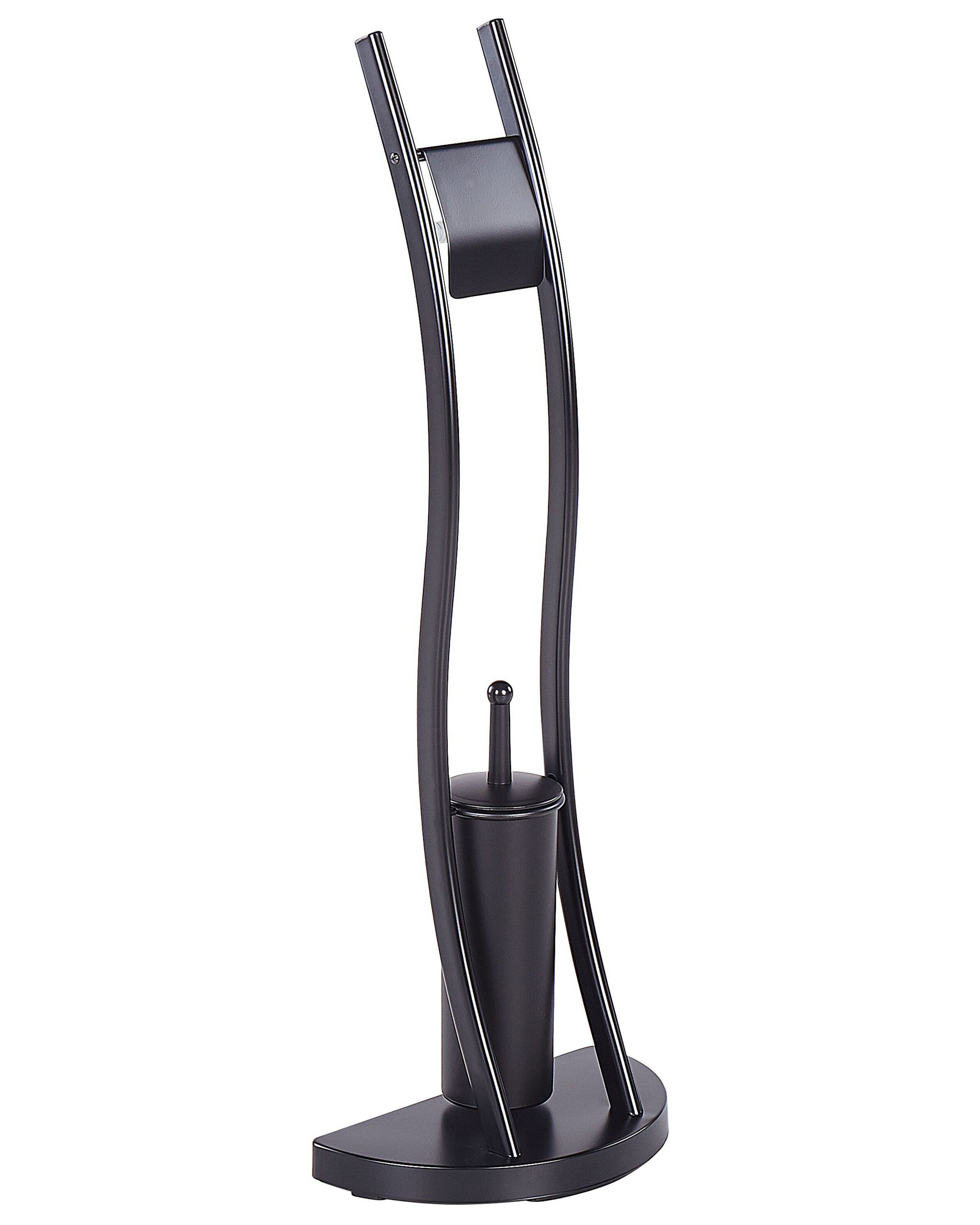 Freestanding Toilet Paper and Brush Holder Black SOACHA - Gemini Interiors