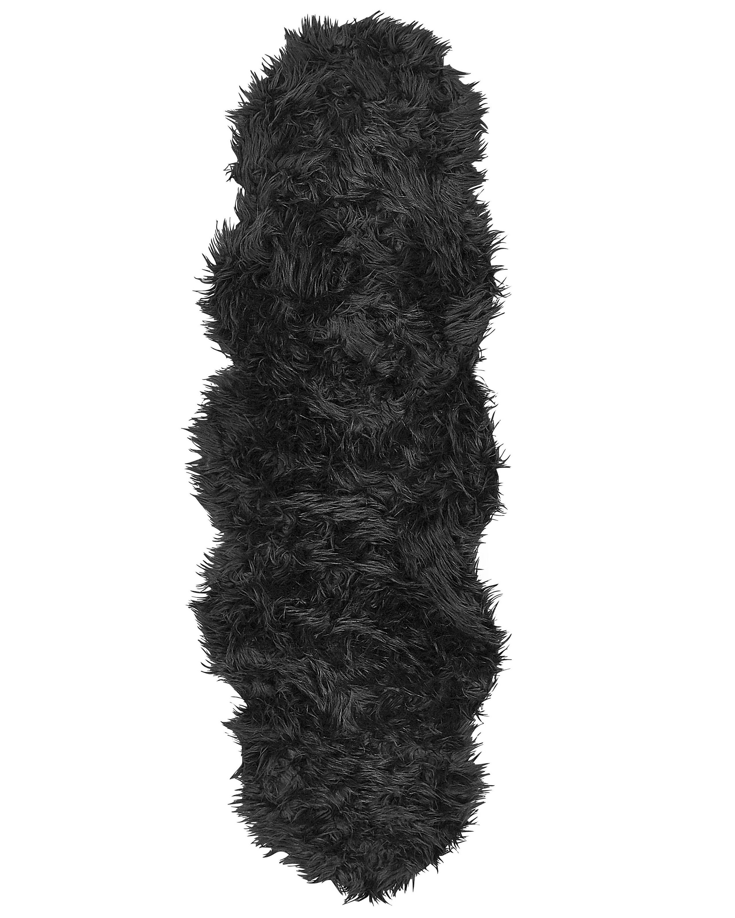 Faux Sheepskin Rug Black MAMUNGARI - Gemini Interiors