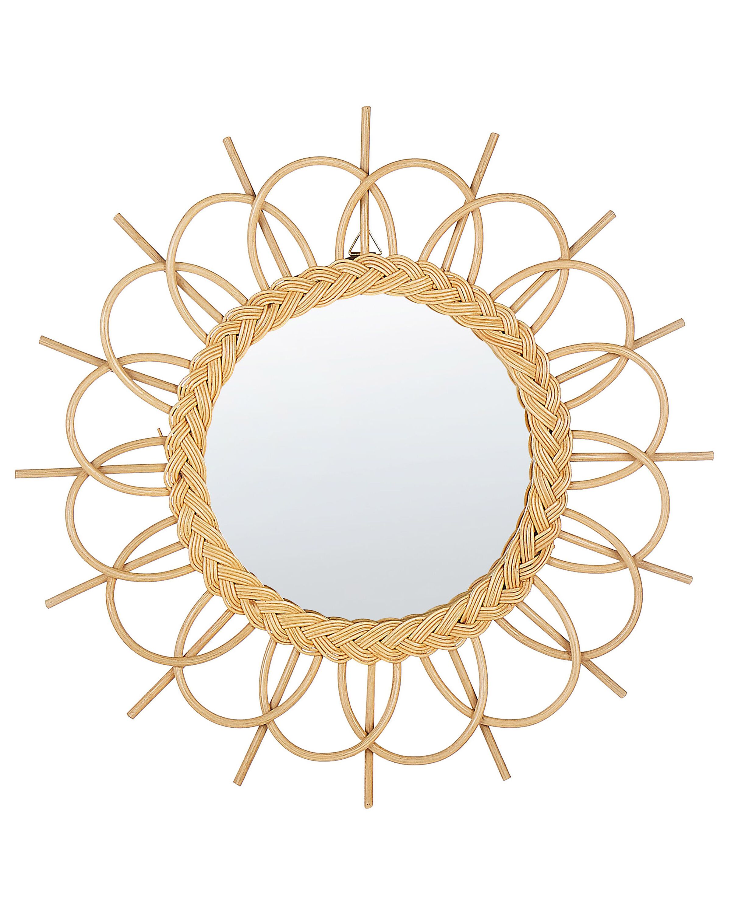 Rattan Sunburst Wall Mirror 60cm Natural - Gemini Interiors