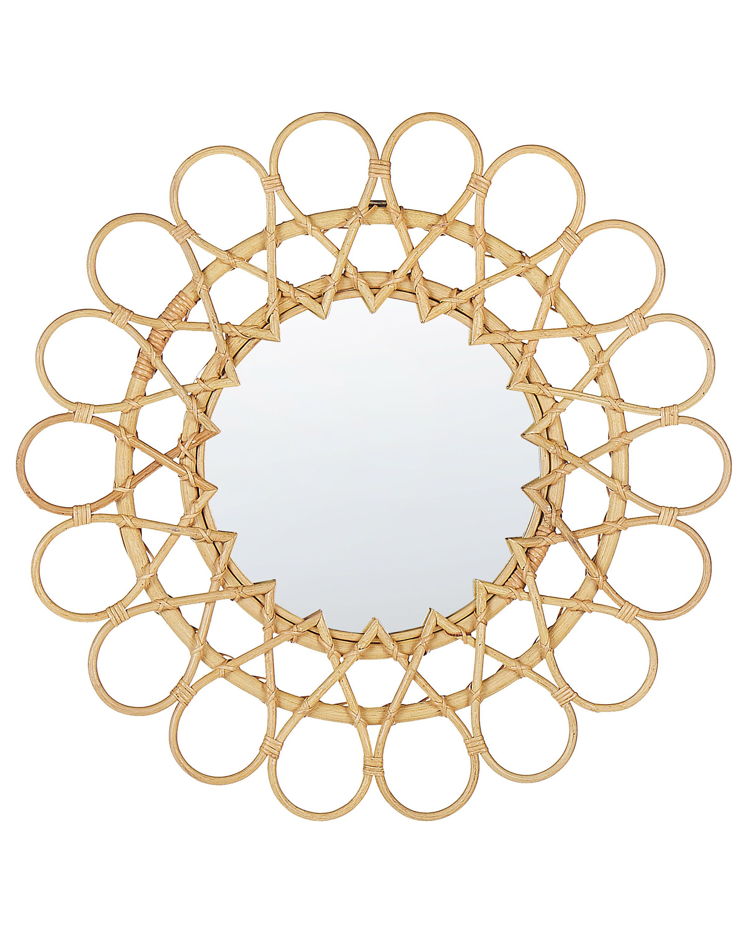 Rattan Sunburst Wall Mirror 60cm Natural - Gemini Interiors