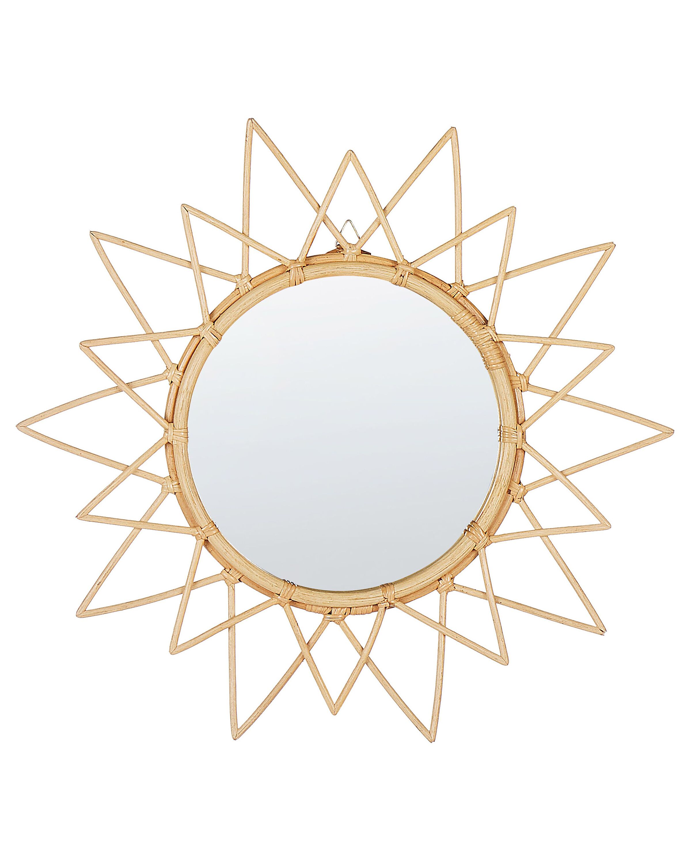 Rattan Sunburst Wall Mirror 61cm Natural - Gemini Interiors
