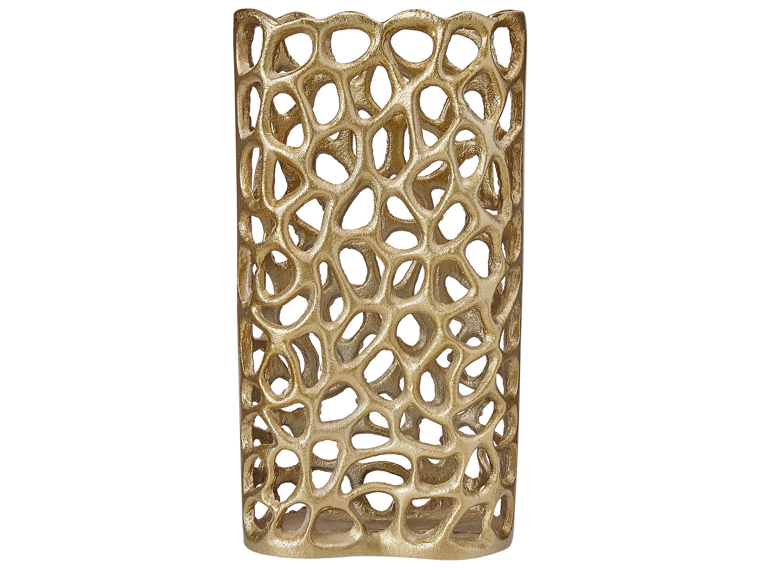 Aluminium Decorative Vase 33 Gold SANCHI - Gemini Interiors