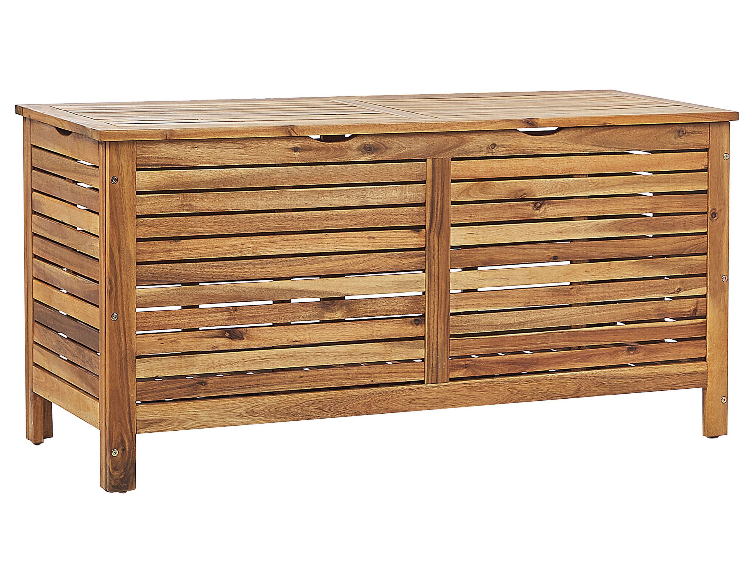 Garden Storage Box 130 x 64 cm Light Wood RIVIERA - Gemini Interiors