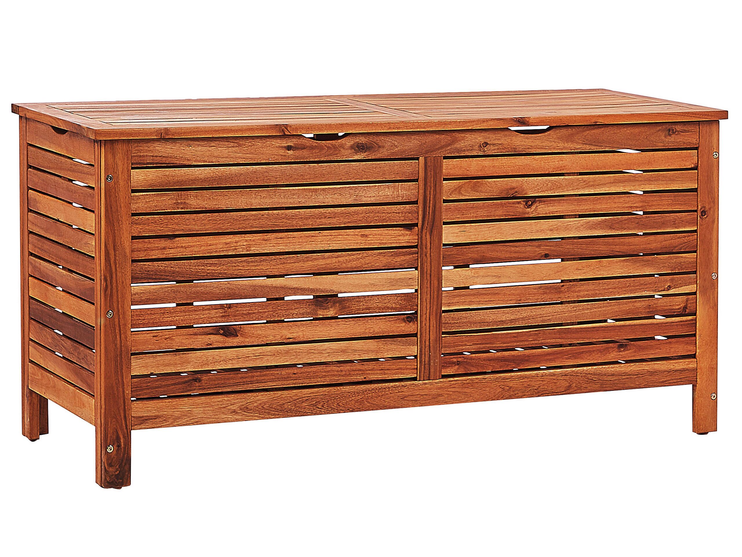 Garden Storage Box 130 x 64 cm Dark Wood RIVIERA - Gemini Interiors