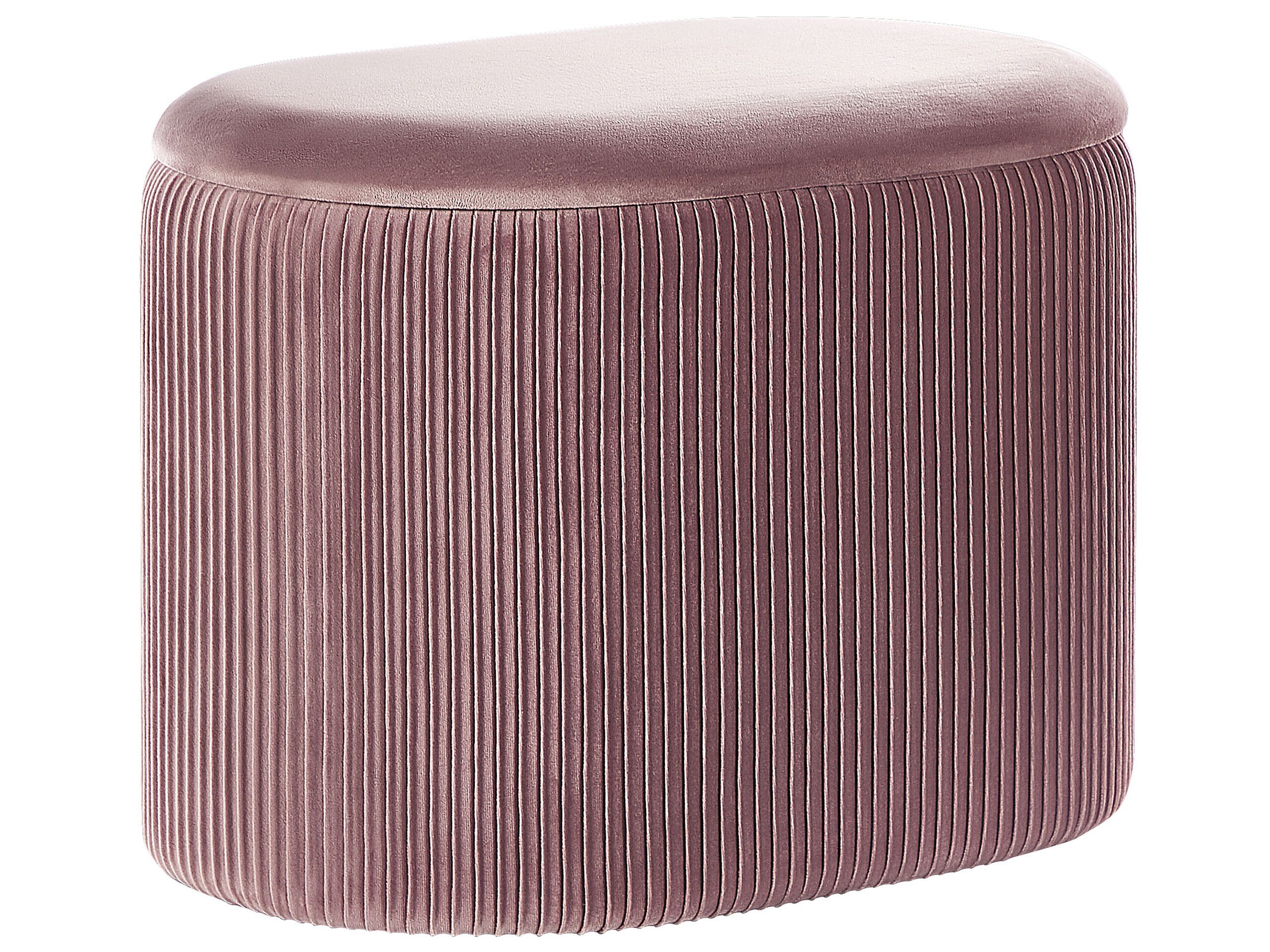 Velvet Storage Pouffe Pink RICHLAND - Gemini Interiors