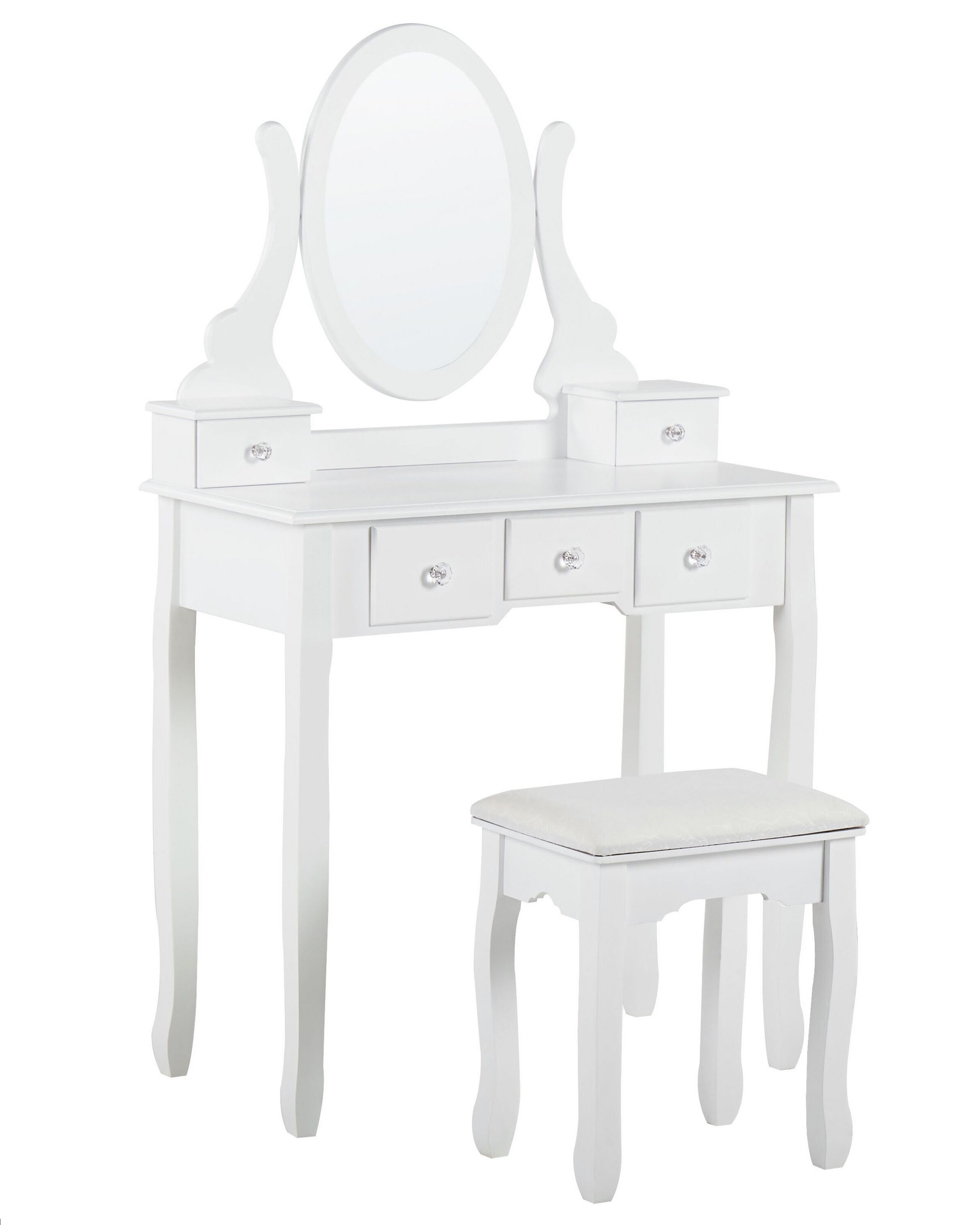 Dressing Table - VINMAX 5 Drawer Dresser White 38cm - Gemini Interiors