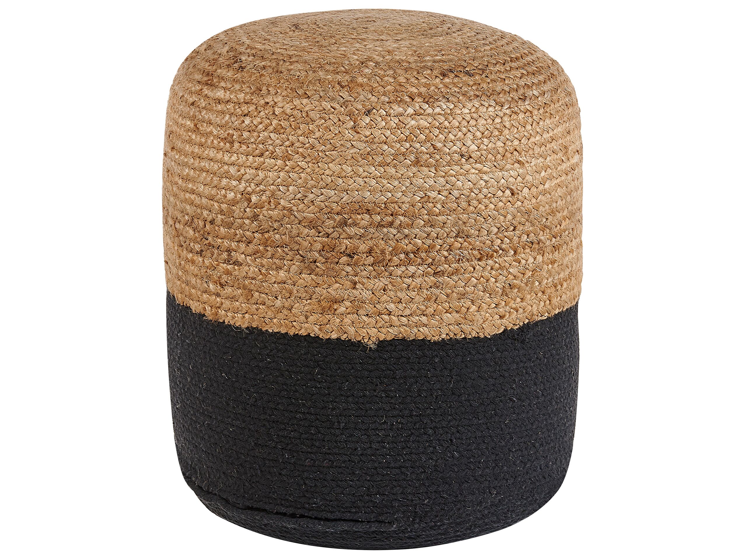 Jute Woven Pouffe Black DALAMA - Gemini Interiors