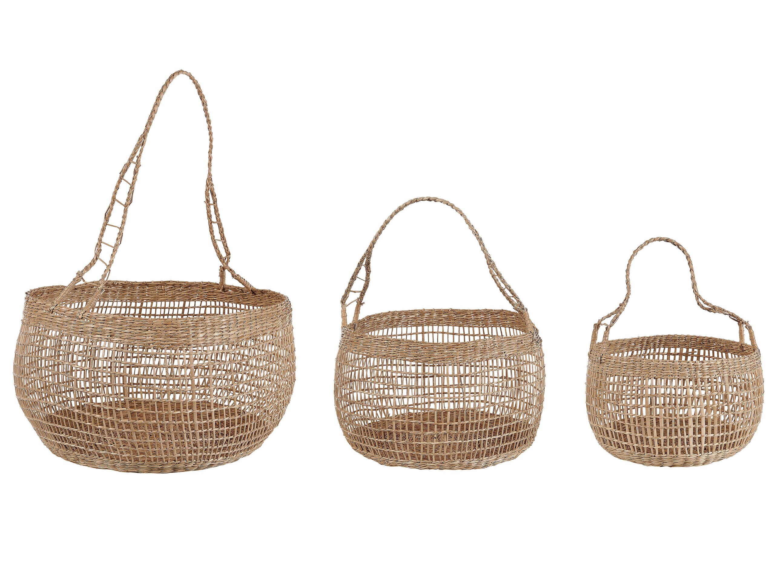 Set of 3 Seagrass Baskets Natural - Gemini Interiors