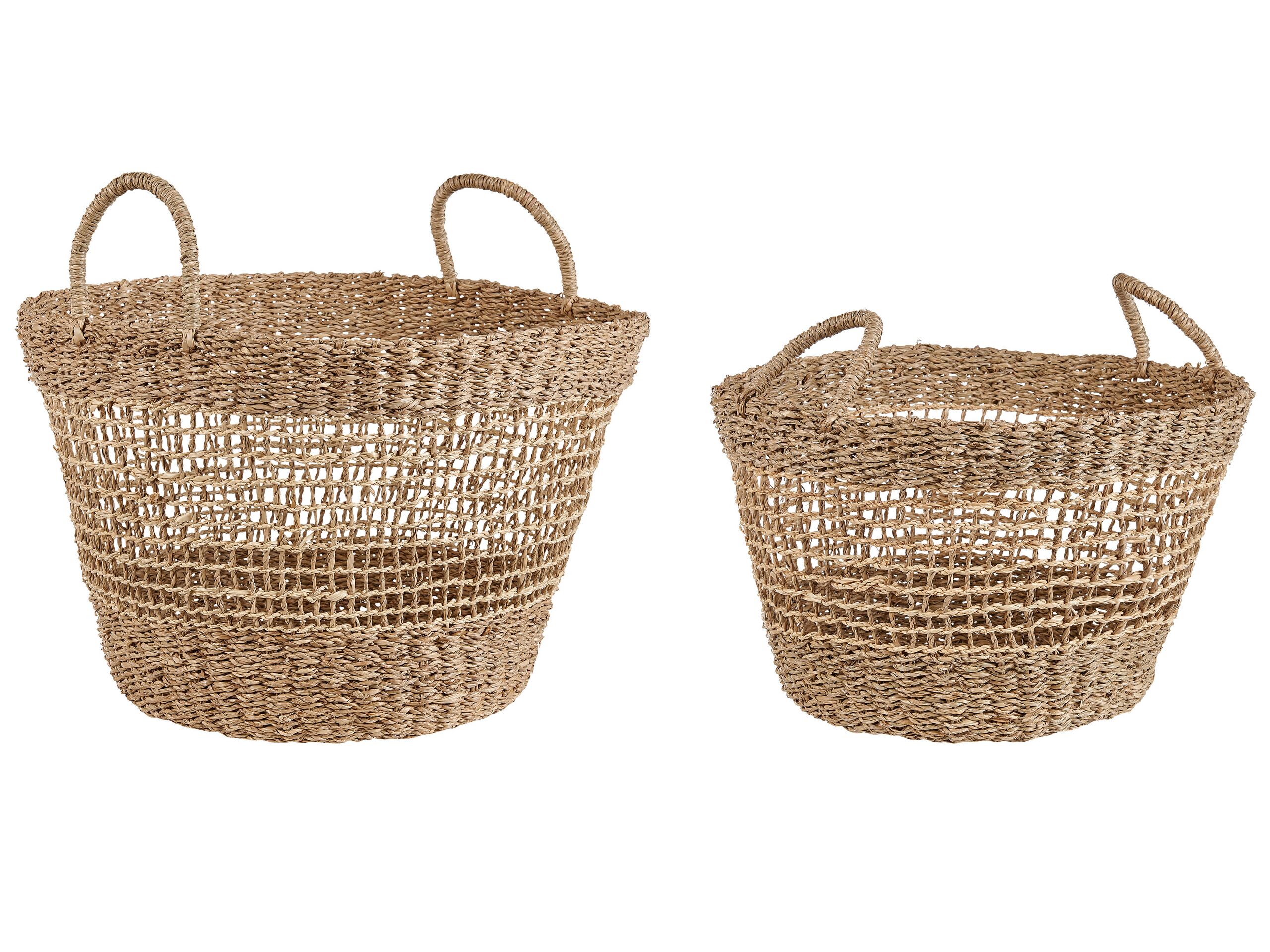 Set of 2 Seagrass Baskets Natural - Gemini Interiors