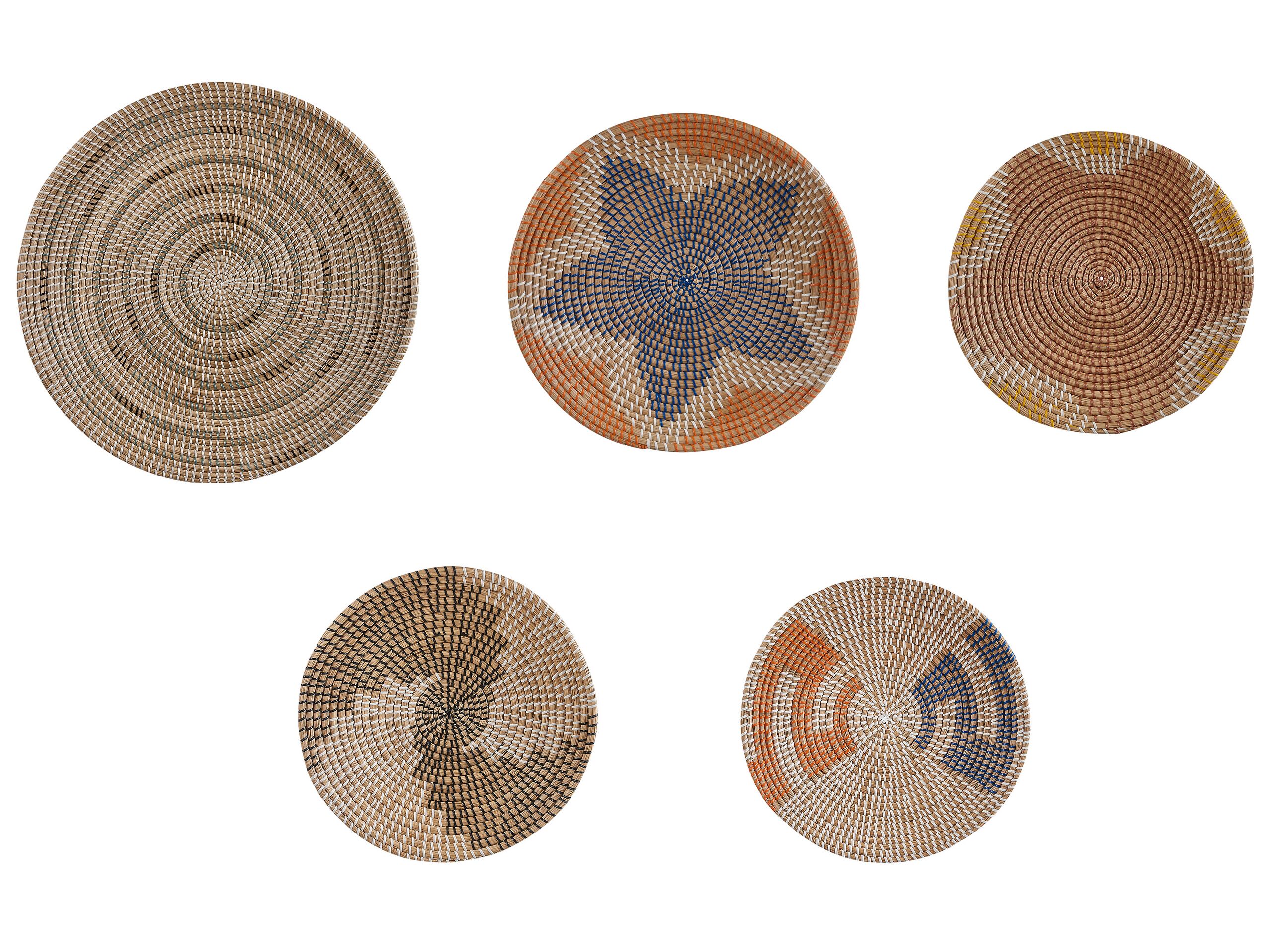 Set of 5 Seagrass Wall Decor Natural PARORE - Gemini Interiors