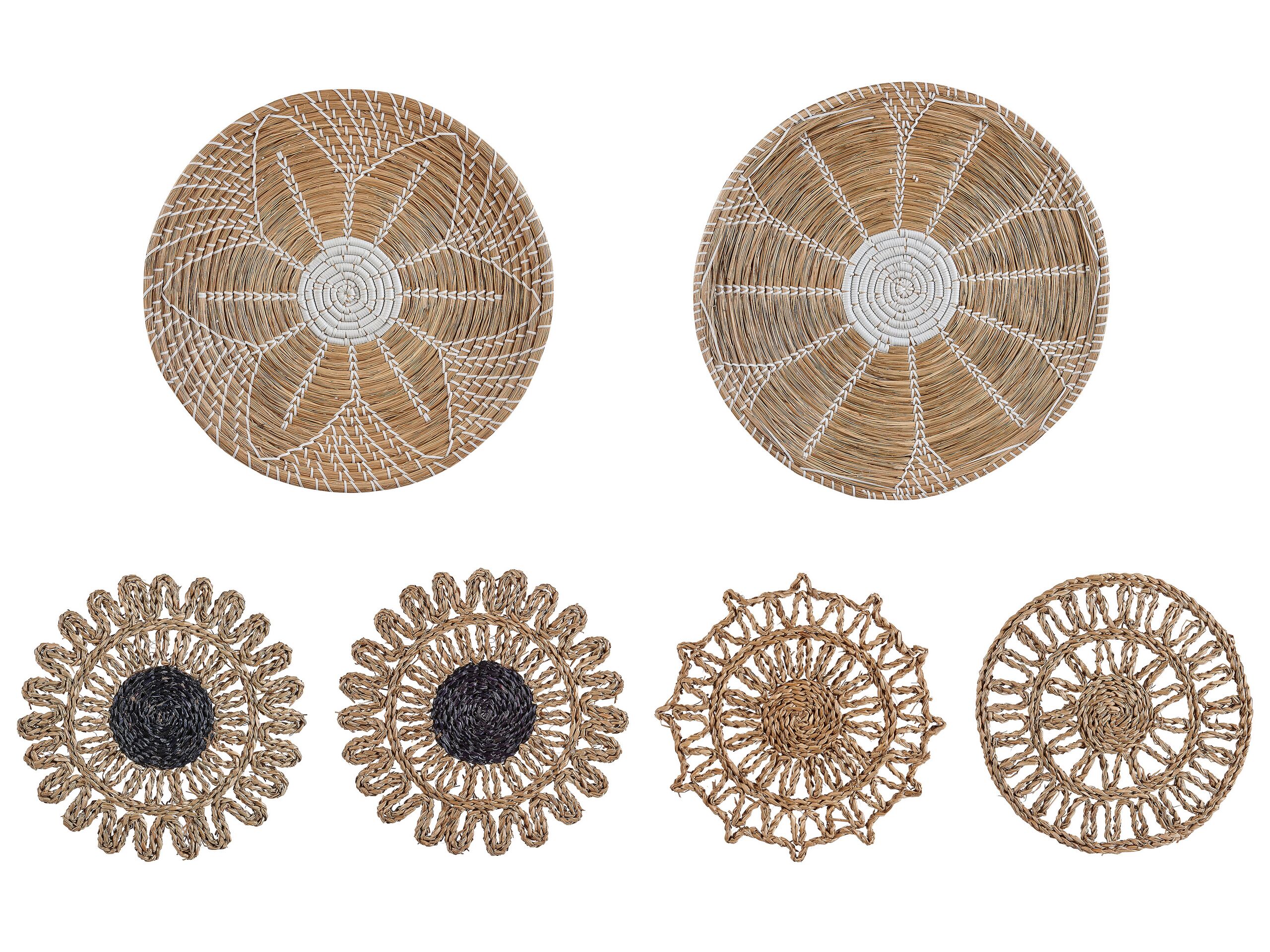 Set of 6 Seagrass Wall Decor Natural PINTANO - Gemini Interiors