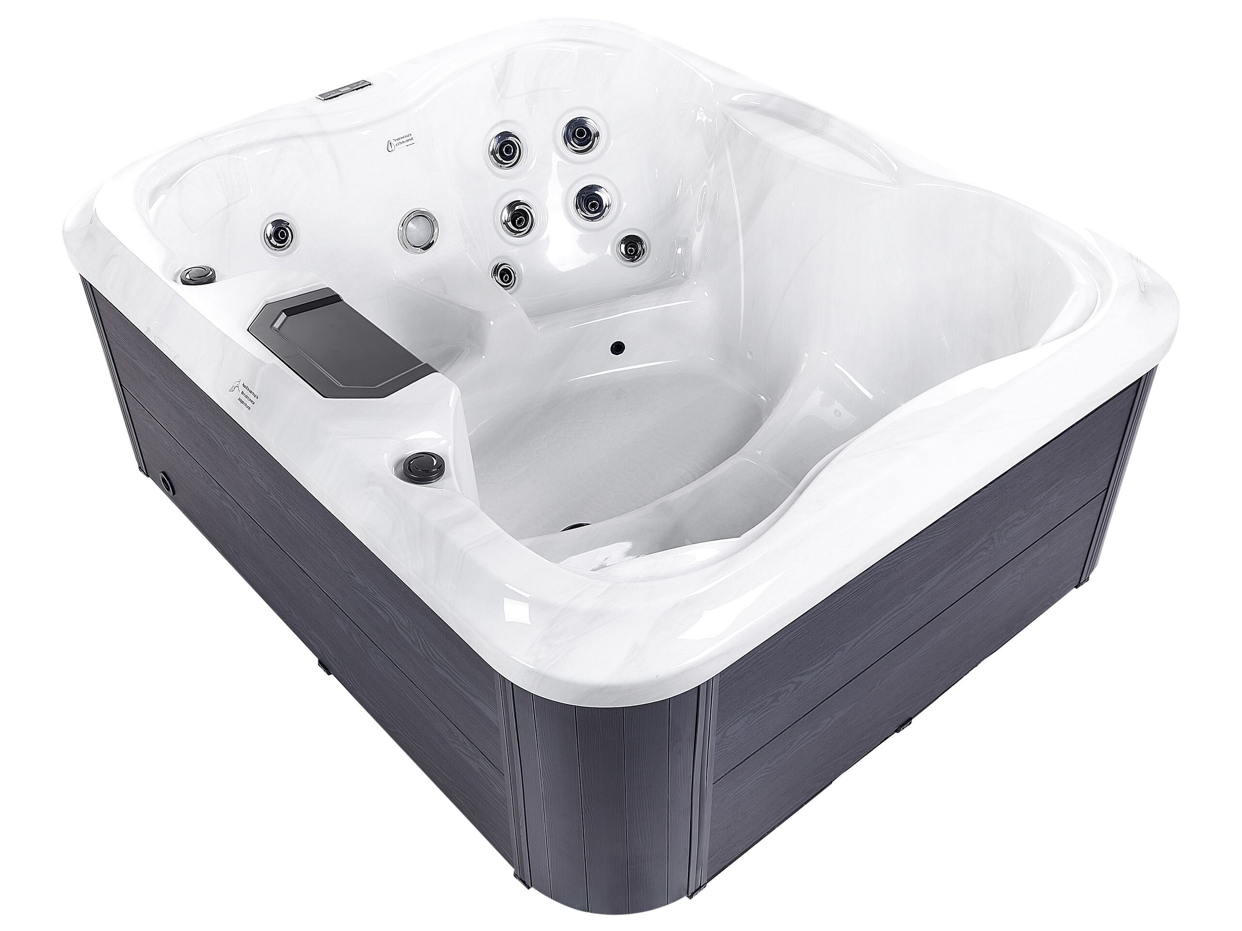 Square Hot Tub with LED White ARCELIA - Gemini Interiors
