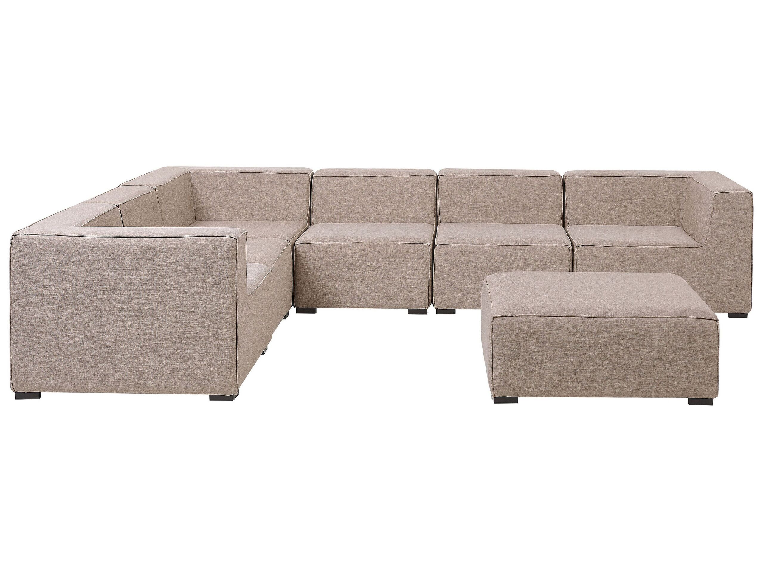 Right Hand 7 Seater Modular Garden Corner Sofa Set Beige AREZZO - Gemini Interiors