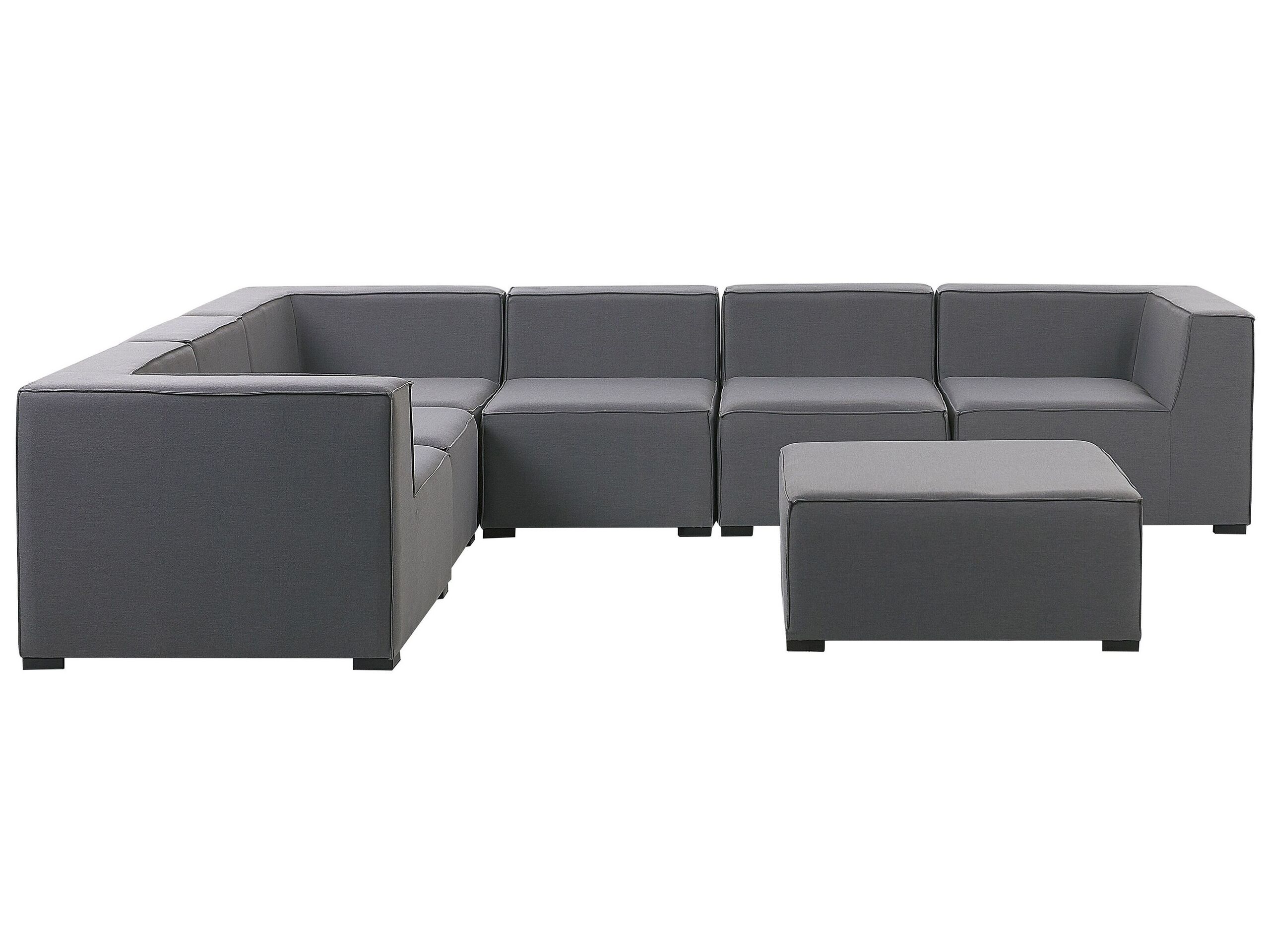 Right Hand 7 Seater Modular Garden Corner Sofa Set Grey AREZZO - Gemini Interiors