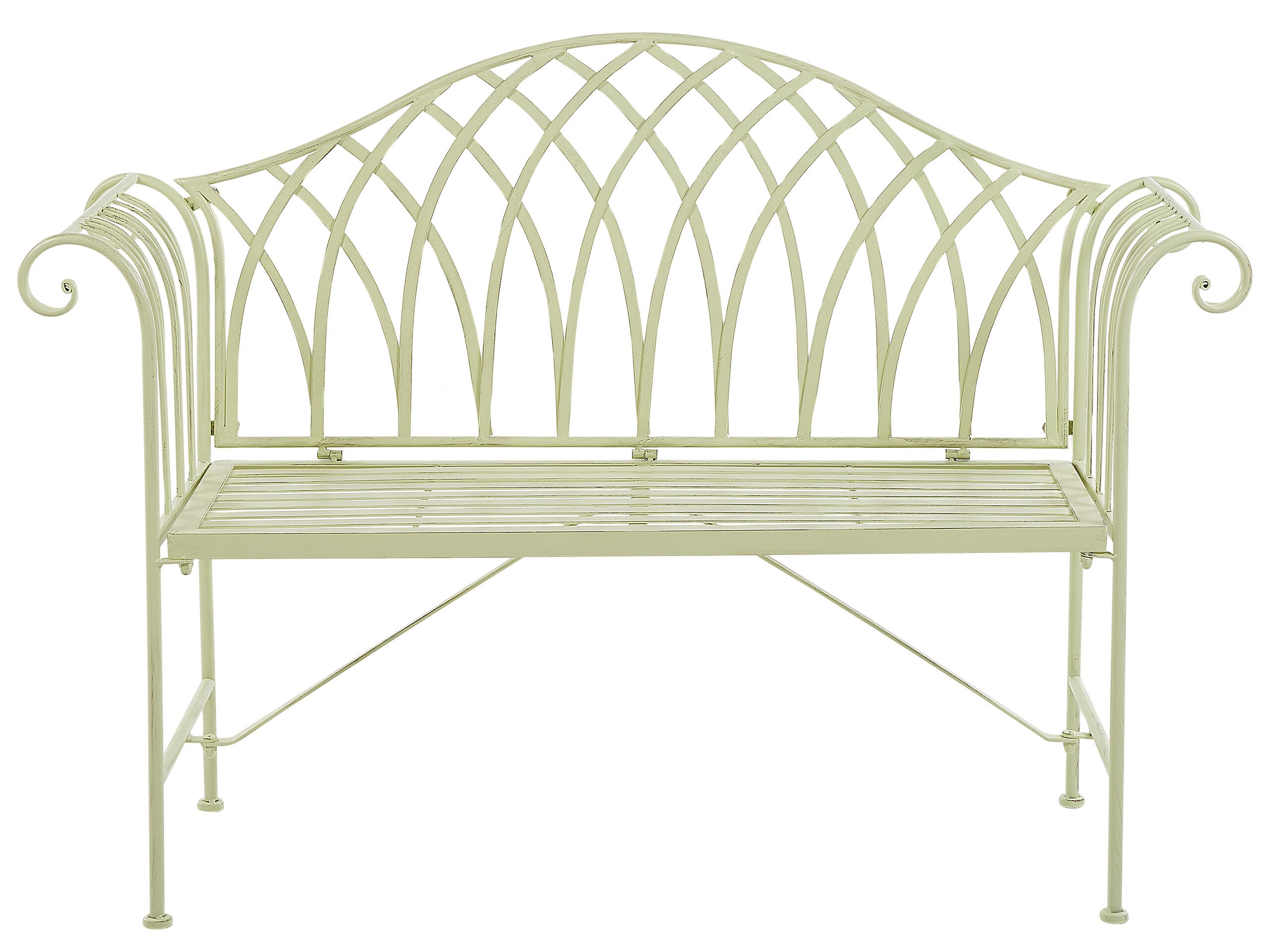 Metal Garden Bench 130 cm Light Green MILAZZO - Gemini Interiors