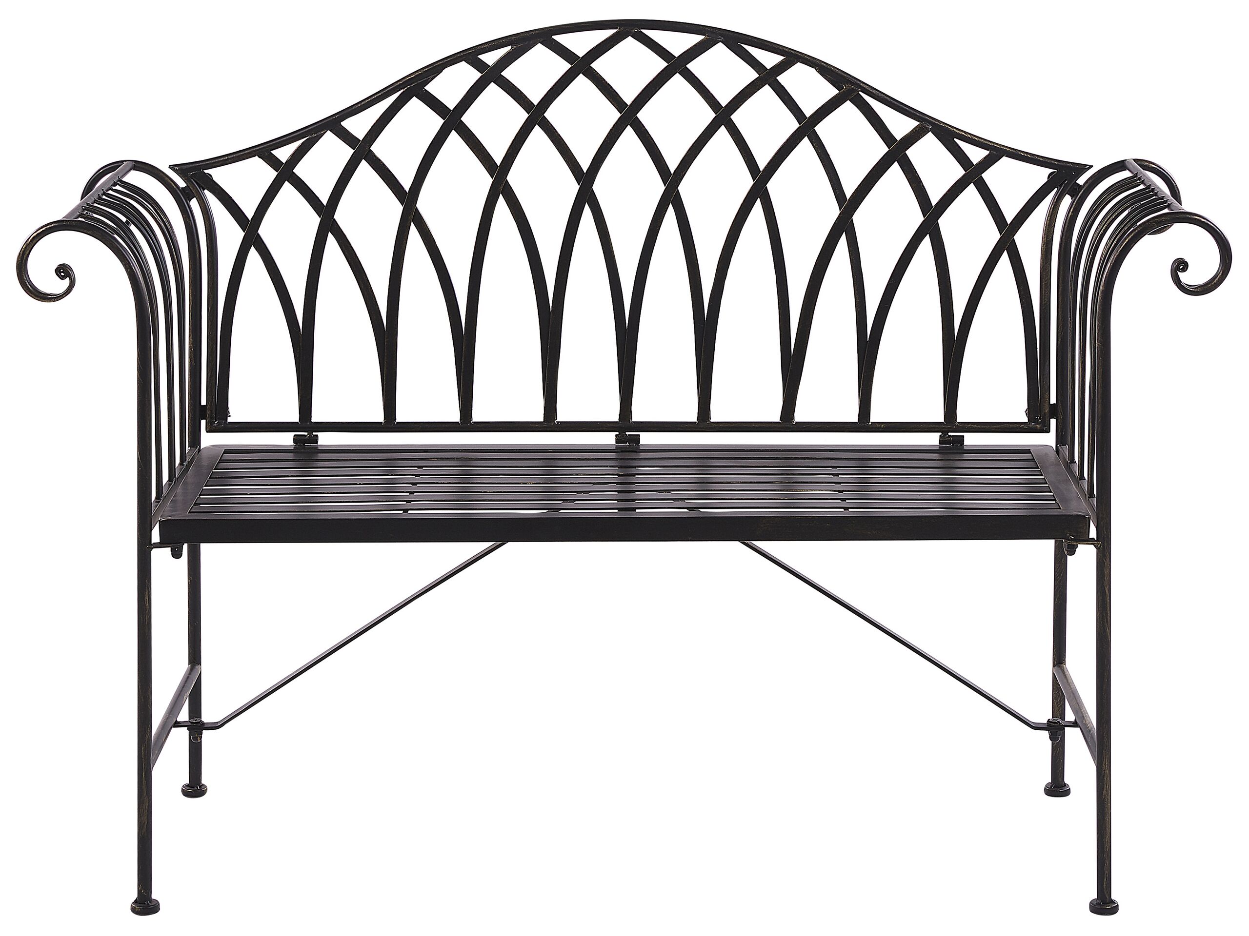 Metal Garden Bench 130 cm Black MILAZZO - Gemini Interiors