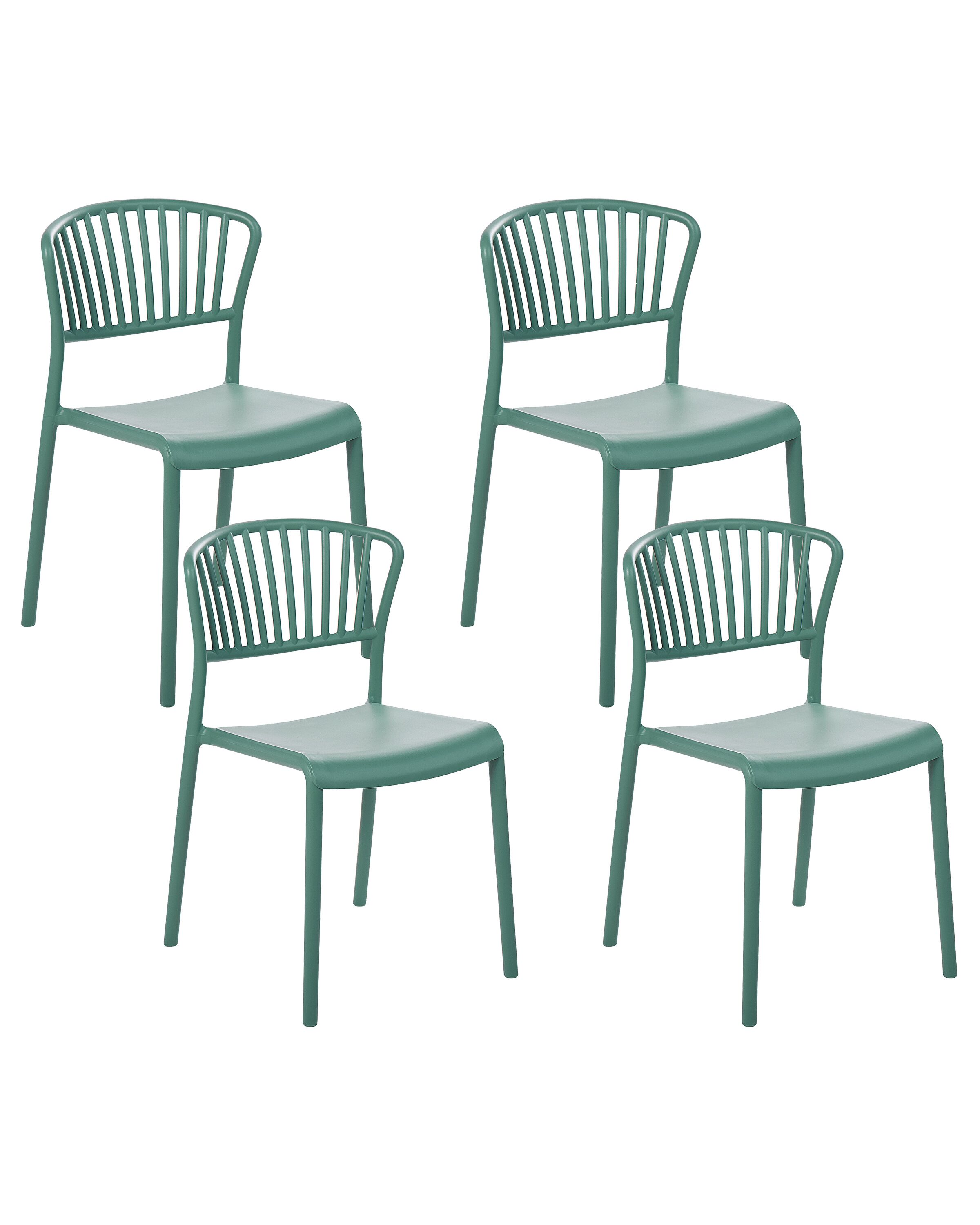 Set of 4 Plastic Dining Chairs Green GELA - Gemini Interiors