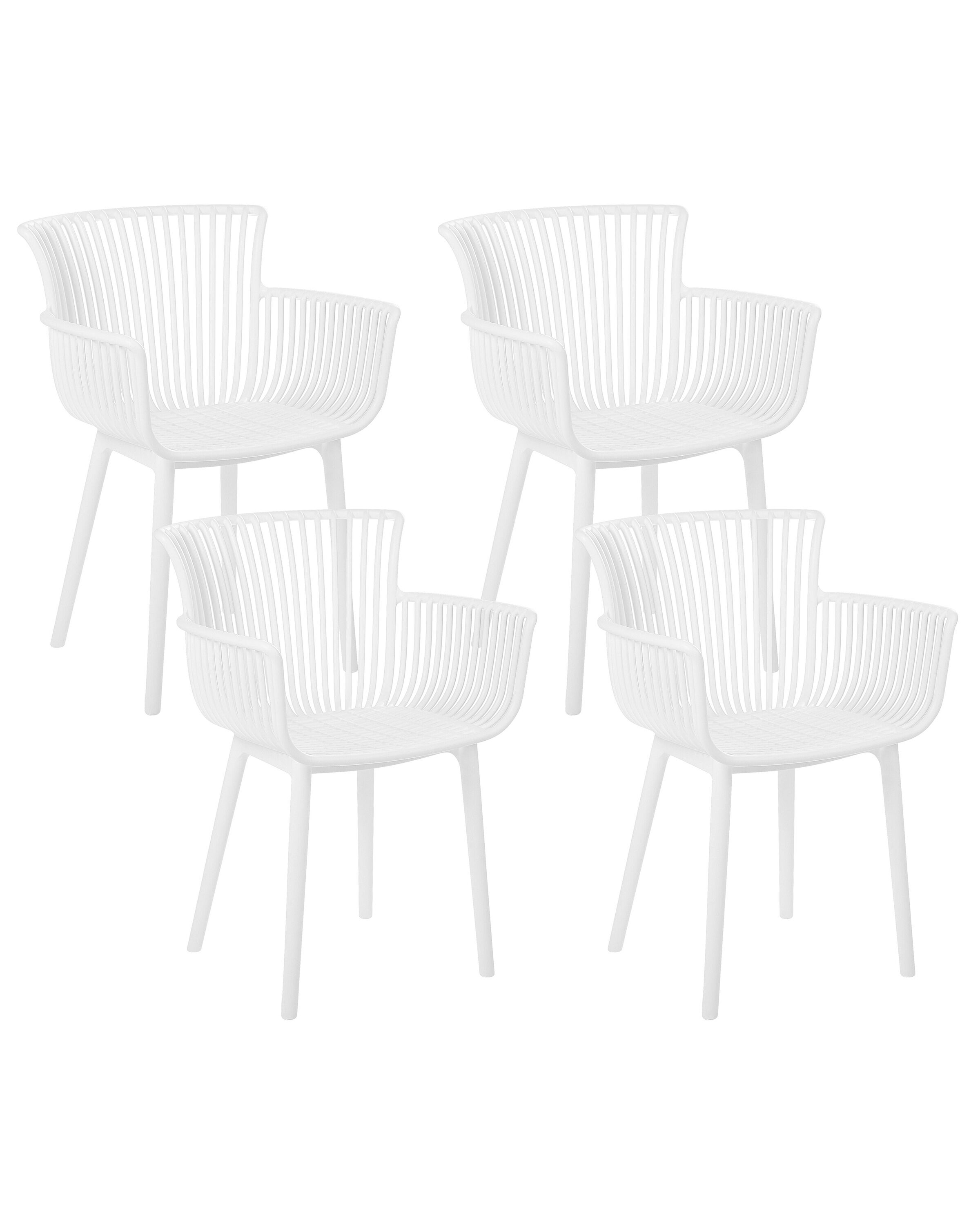 Set of 4 Plastic Dining Chairs White PESARO - Gemini Interiors