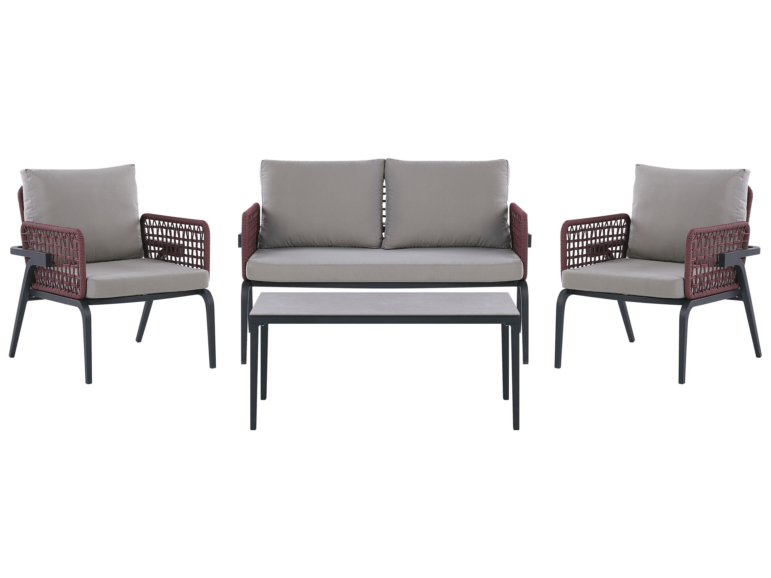 4 Seater Aluminium Garden Sofa Set Grey SCIACCA - Gemini Interiors