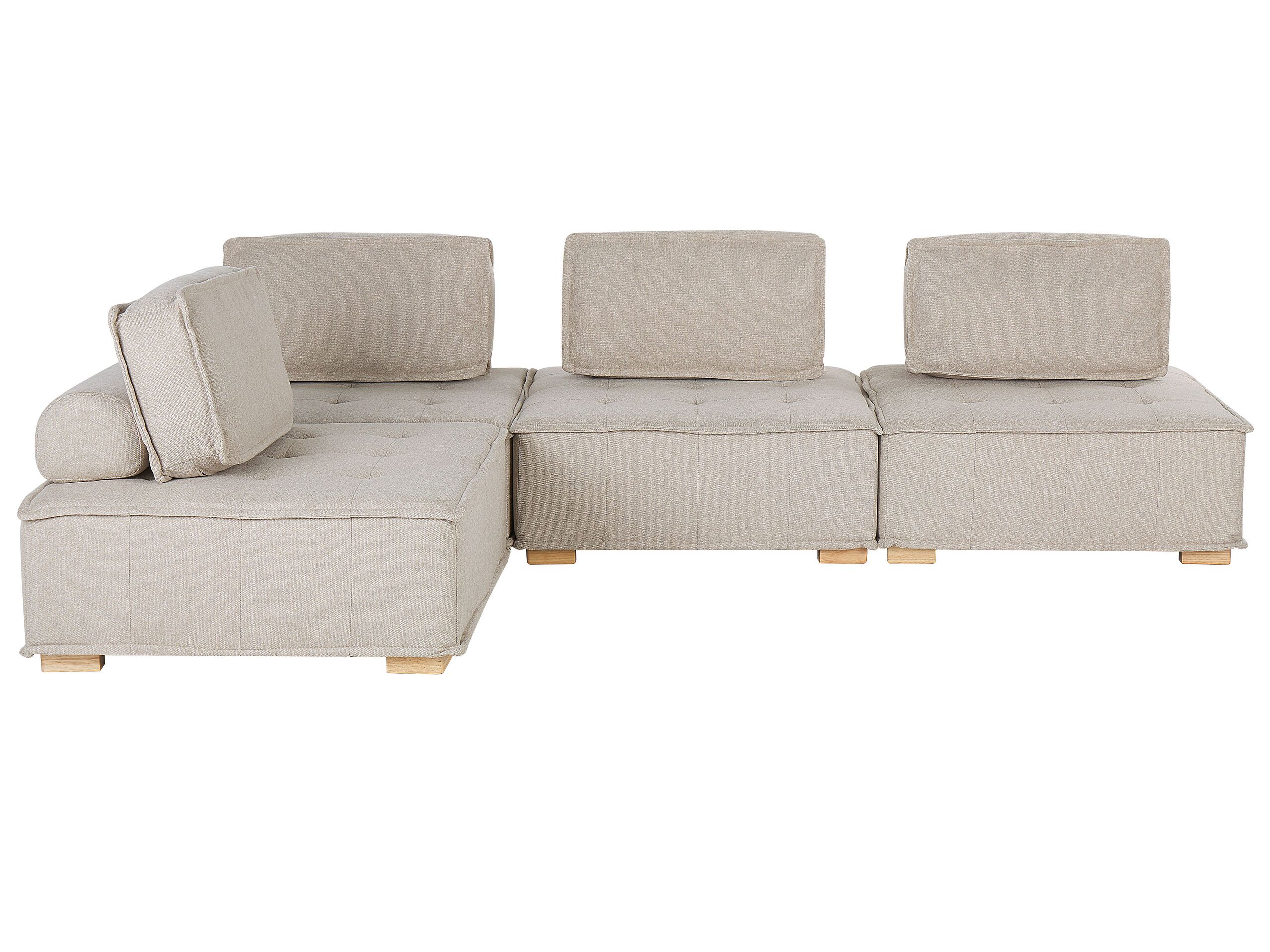 4 Seater Modular Fabric Corner Sofa Beige TIBRO - Gemini Interiors