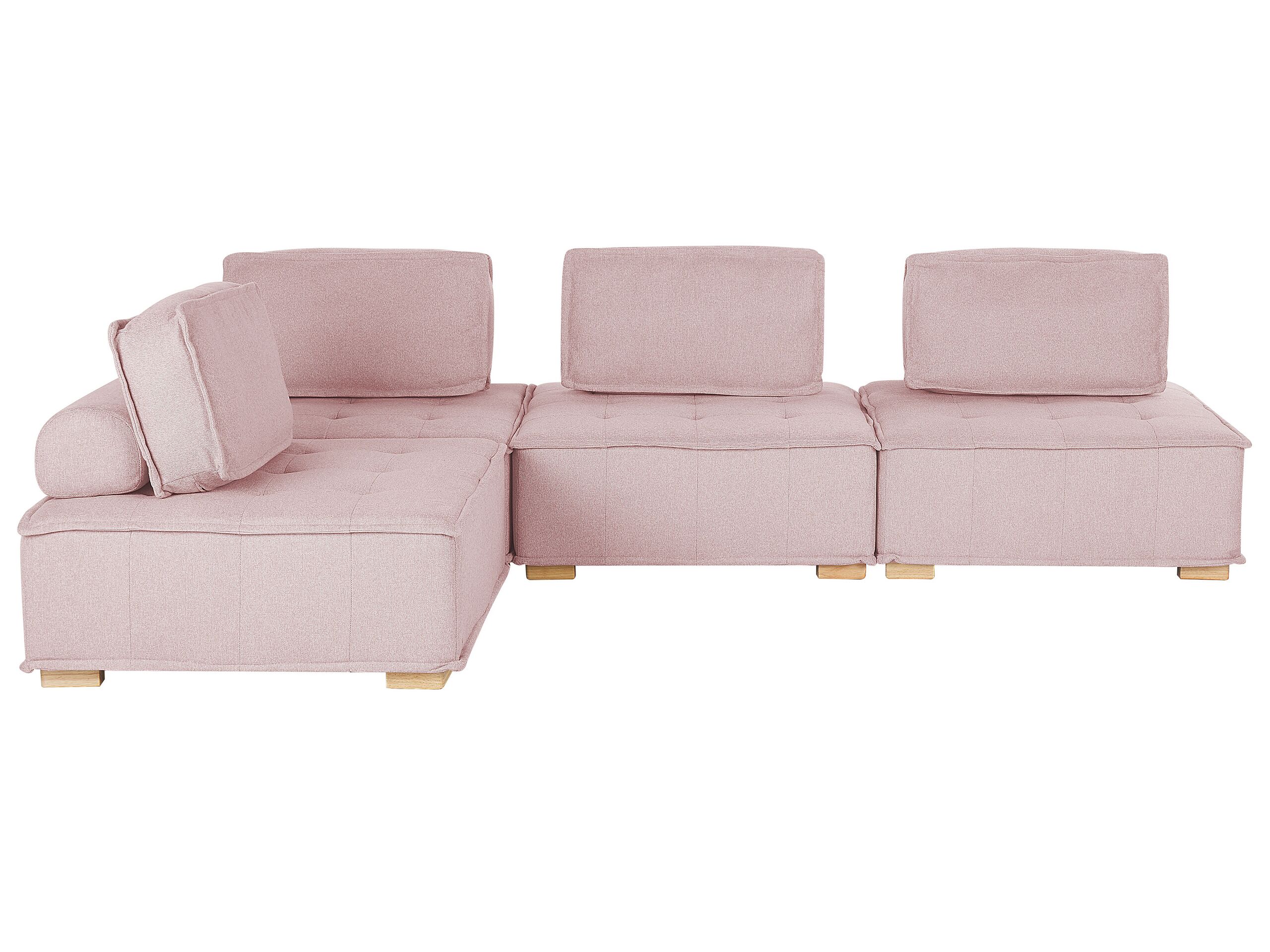 4 Seater Modular Fabric Corner Sofa Pink TIBRO - Gemini Interiors