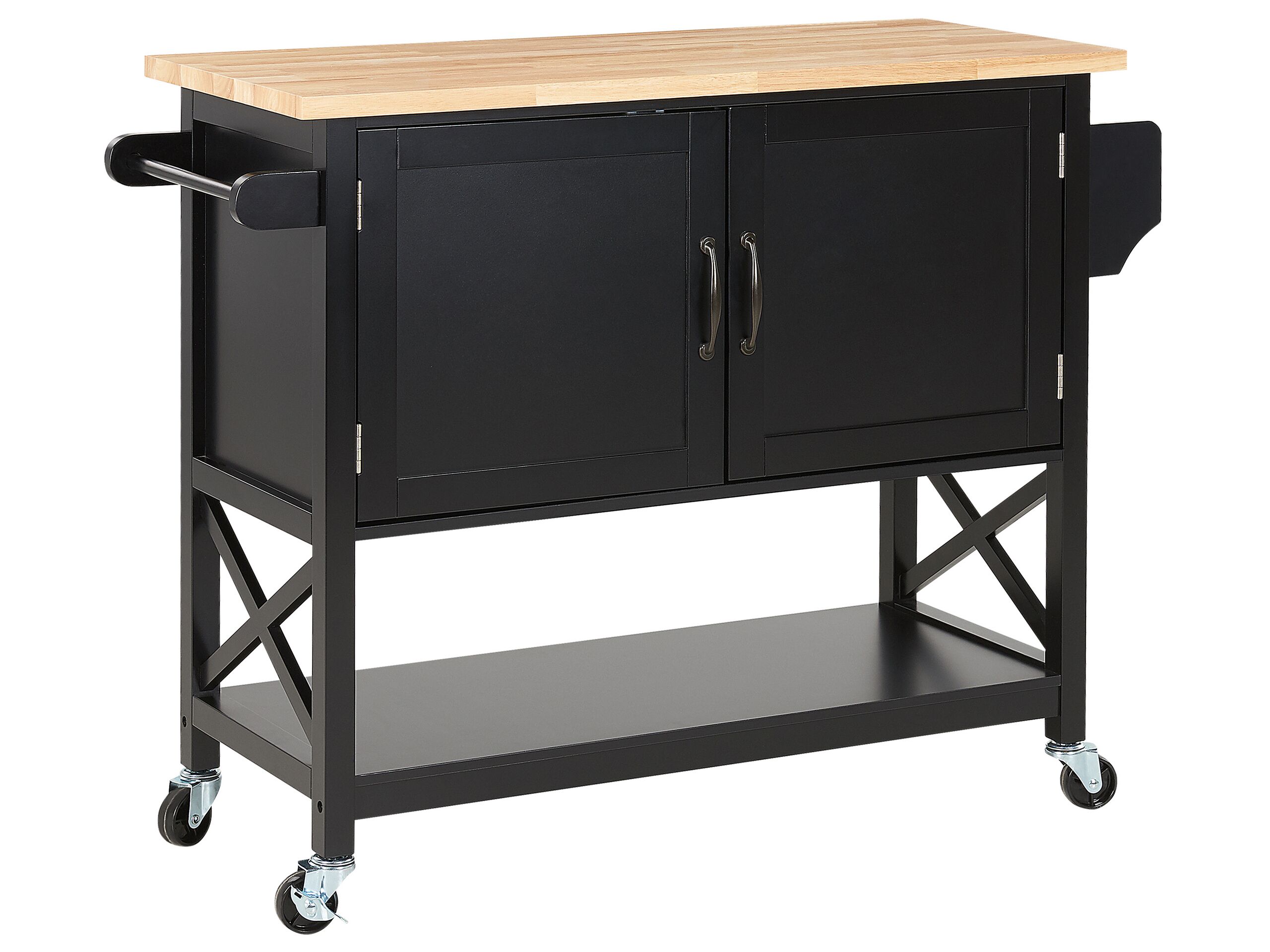 2 Door Kitchen Trolley Black MELE - Gemini Interiors