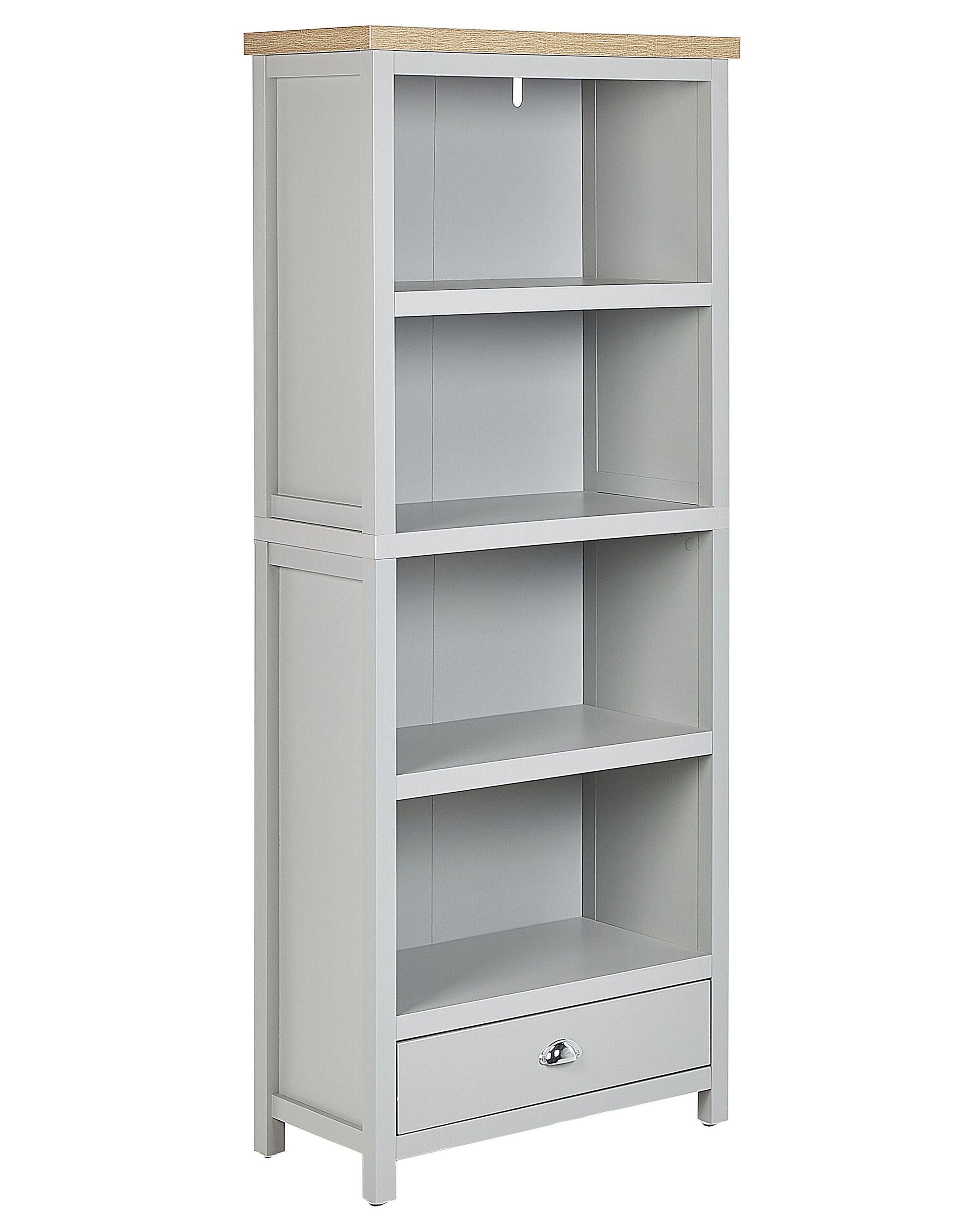 4 Tier Bookcase Grey CLIO - Gemini Interiors