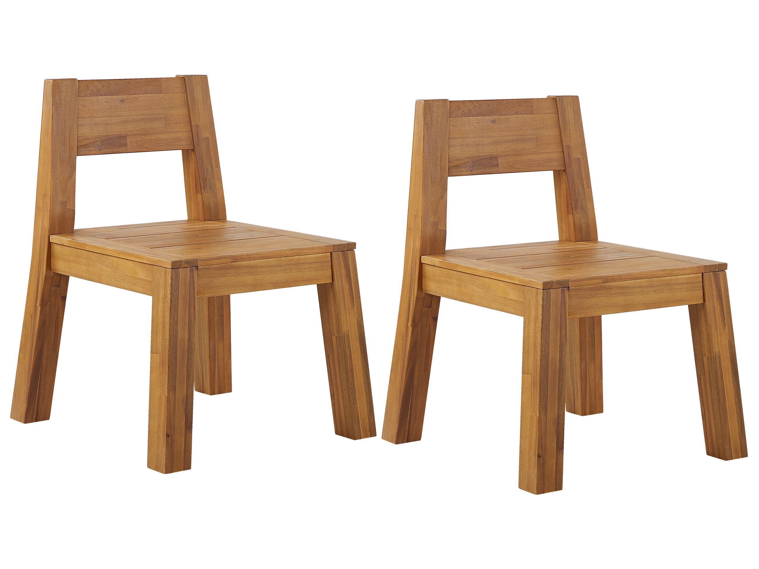 Set of 2 Acacia Wood Garden Chairs LIVORNO - Gemini Interiors