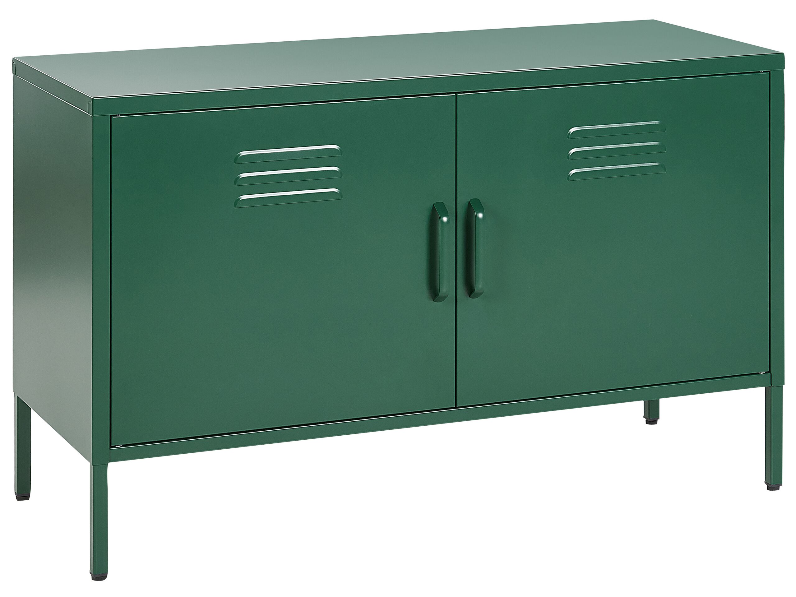 2 Door Metal Sideboard Green URIA - Gemini Interiors