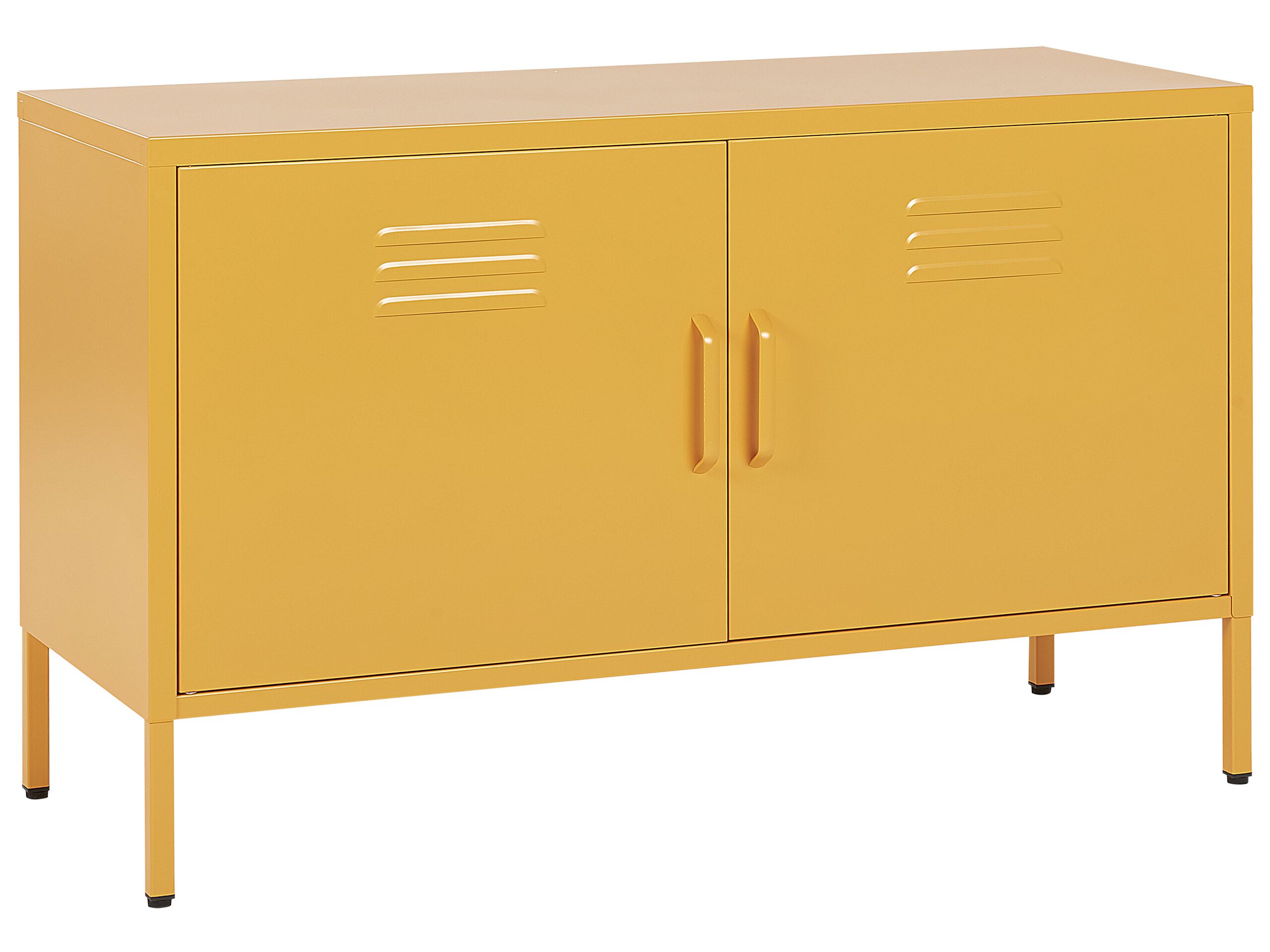 2 Door Metal Sideboard Yellow URIA - Gemini Interiors