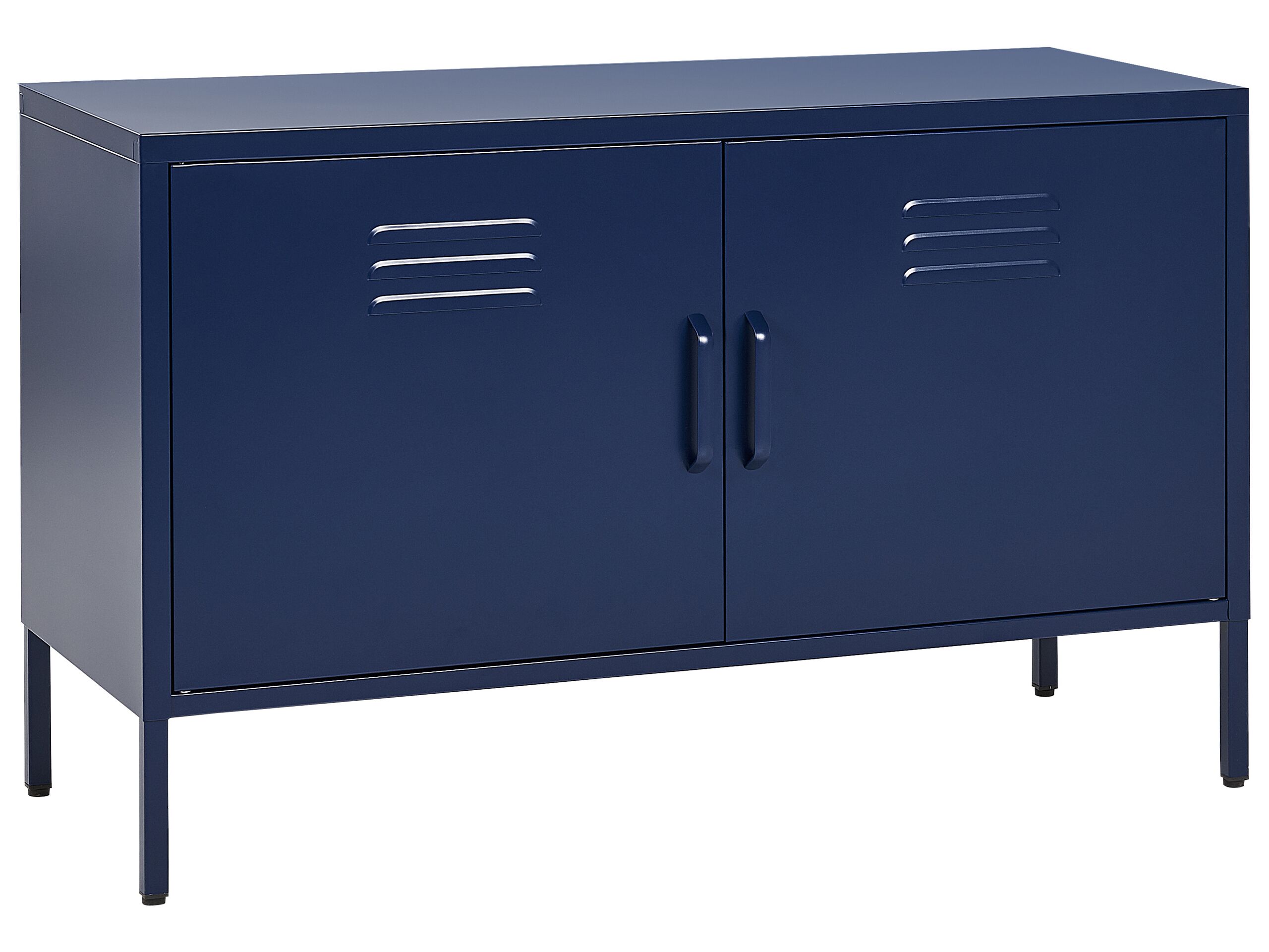 2 Door Metal Sideboard Navy Blue URIA - Gemini Interiors