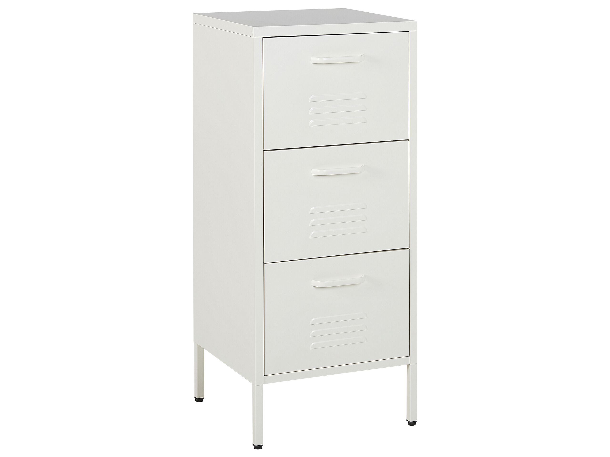 ERIE White Chest of Drawers - Tallboy, Medium-sized, 3 Drawers - Gemini Interiors