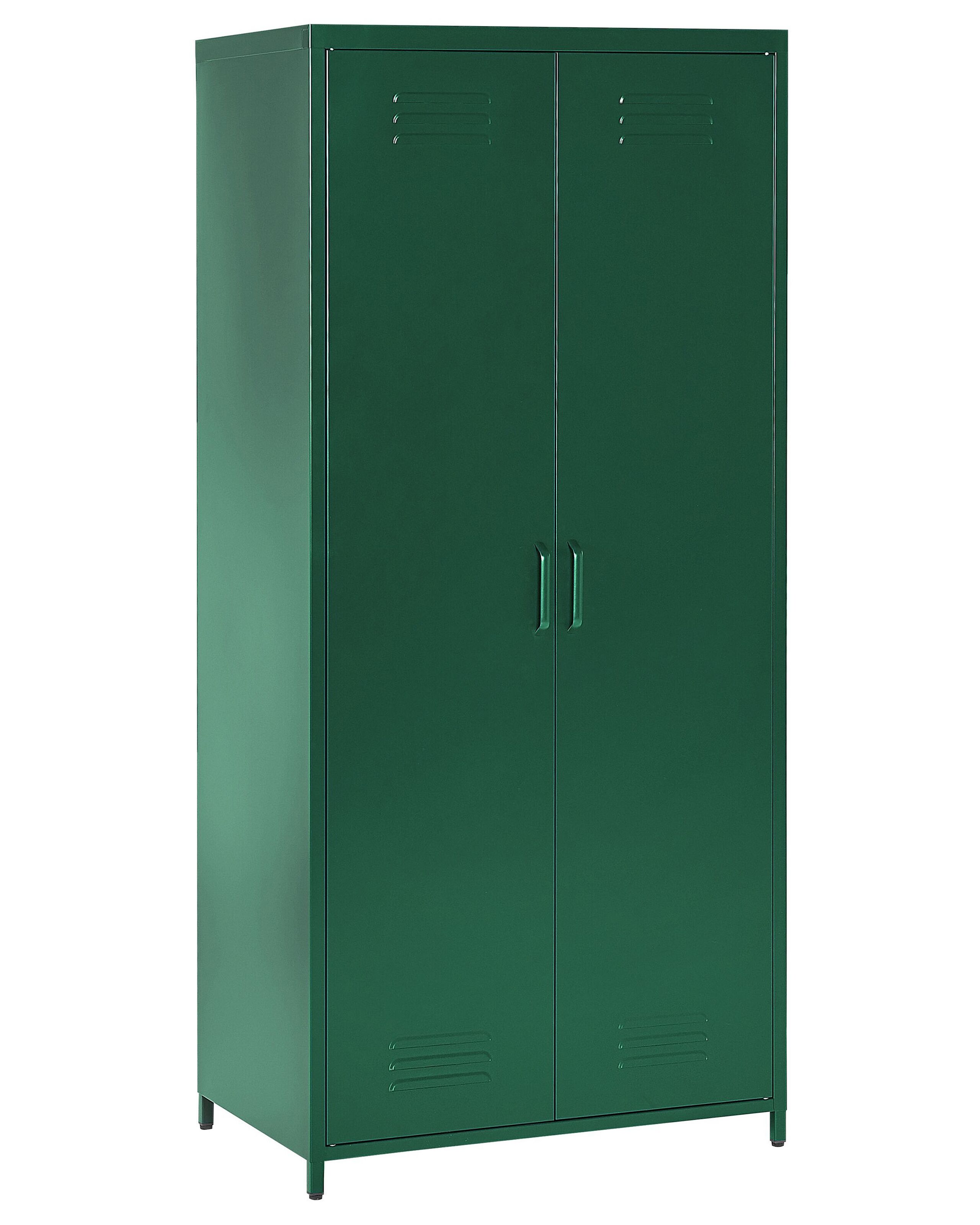 2 Door Metal Storage Cabinet Green VARNA - Gemini Interiors