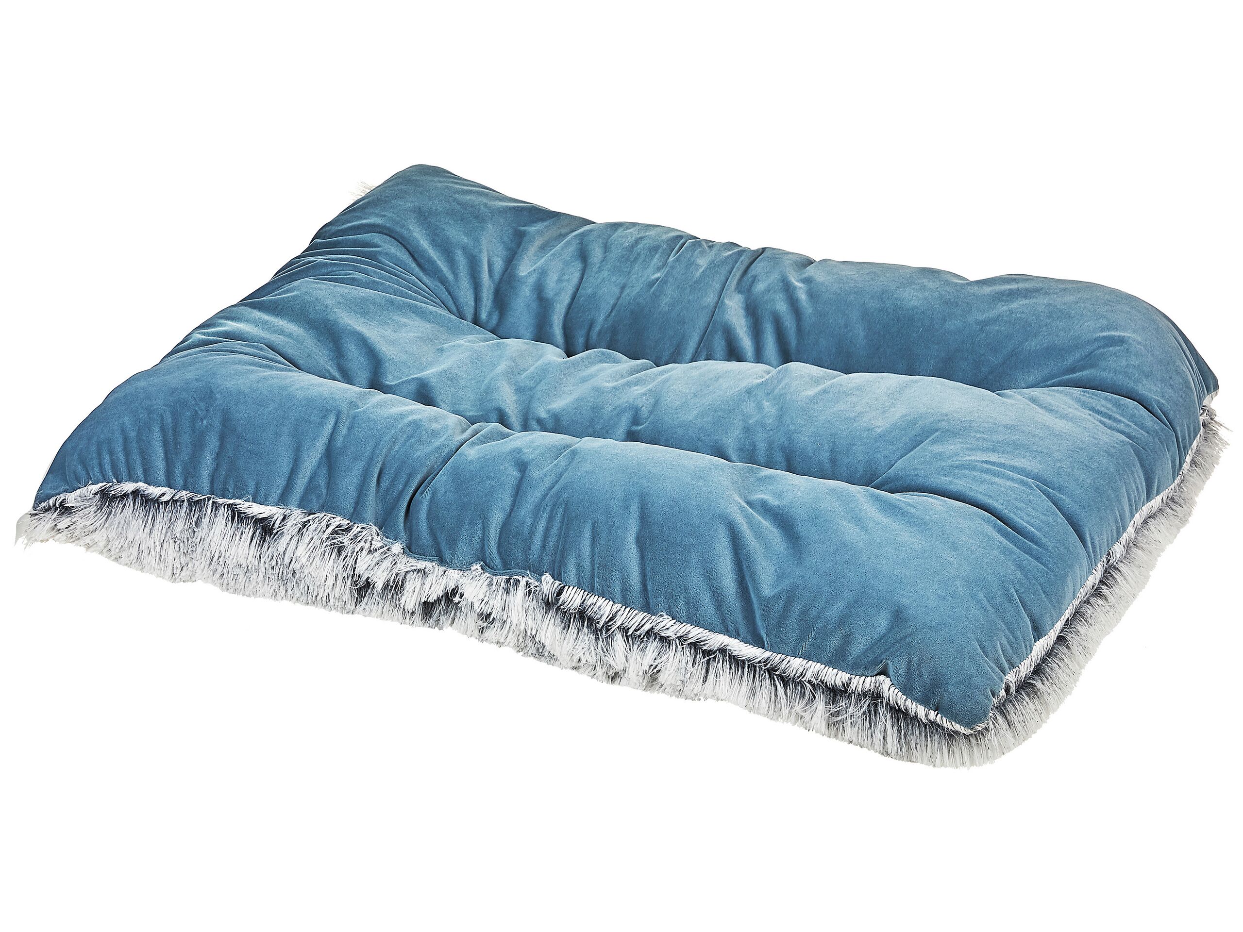 Velvet Dog Bed 90 x 60 cm Blue ERGANI - Gemini Interiors