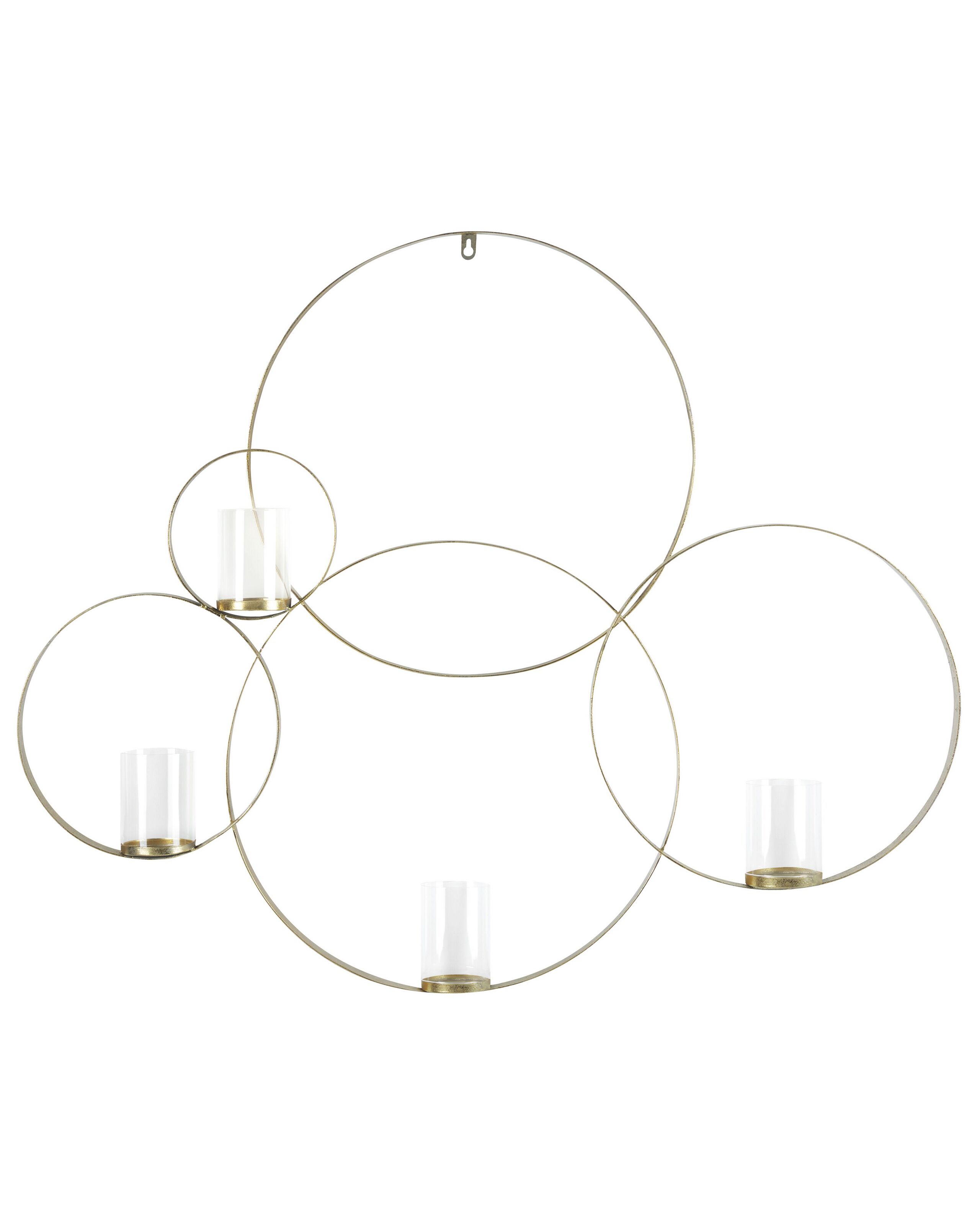 Metal Wall Candle Holder 80cm Gold - Gemini Interiors