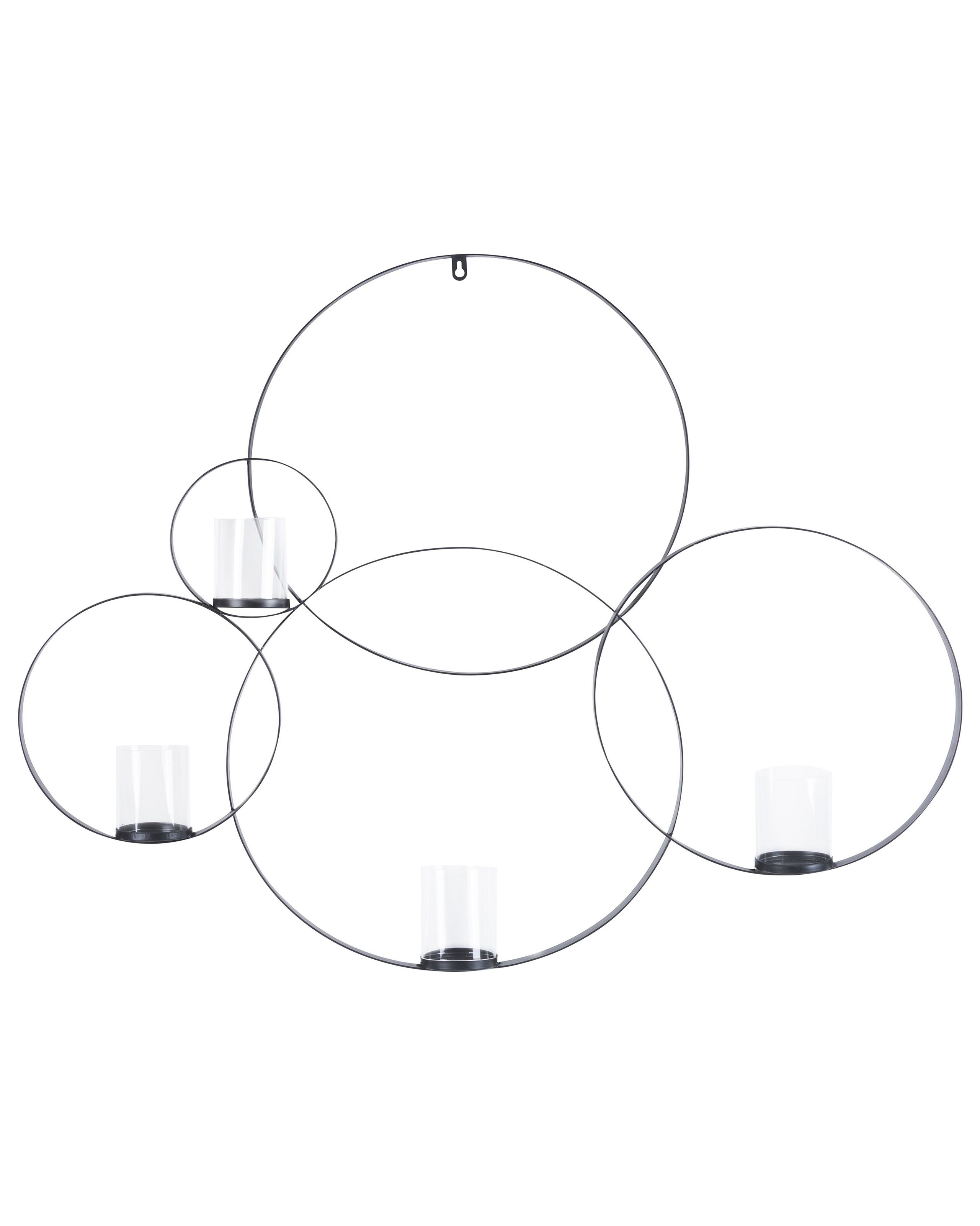 Metal Wall Candle Holder 80cm Black - Gemini Interiors