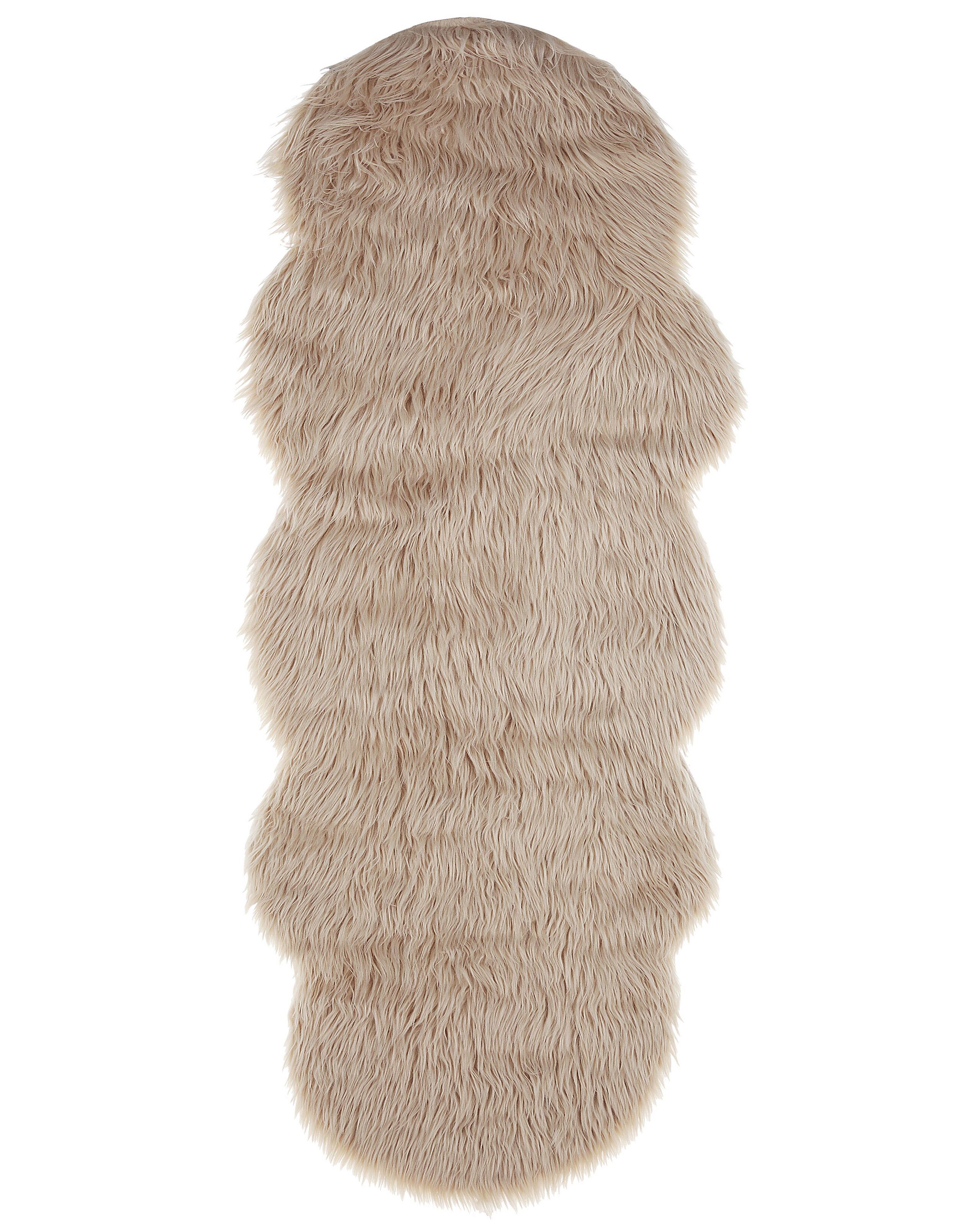 Faux Sheepskin Rug Sand Beige MAMUNGARI - Gemini Interiors